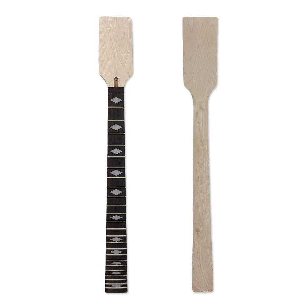 Yinfente Płomień klon gryf gitarowy 21 prog 65 cm błyszczący przezroczysty płaszcz farba perłowa kropka wkładka DIY wymiana gitary (przezroczysta)