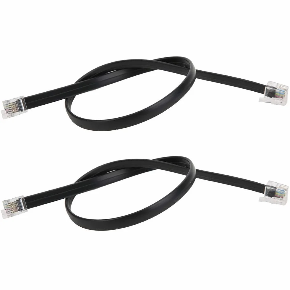 Kabel krosowy, 2-częściowy kabel czujnika krosowego RJ25 6PIN o długości 1,3 stopy, kabel danych 6P6C z łańcuchem z podwójną głowicą kryształową, UL20251 28AWG 6-żyłowy 7 / 0,12 mm kabel miedziany do robota / samochodzika / DIY Micro