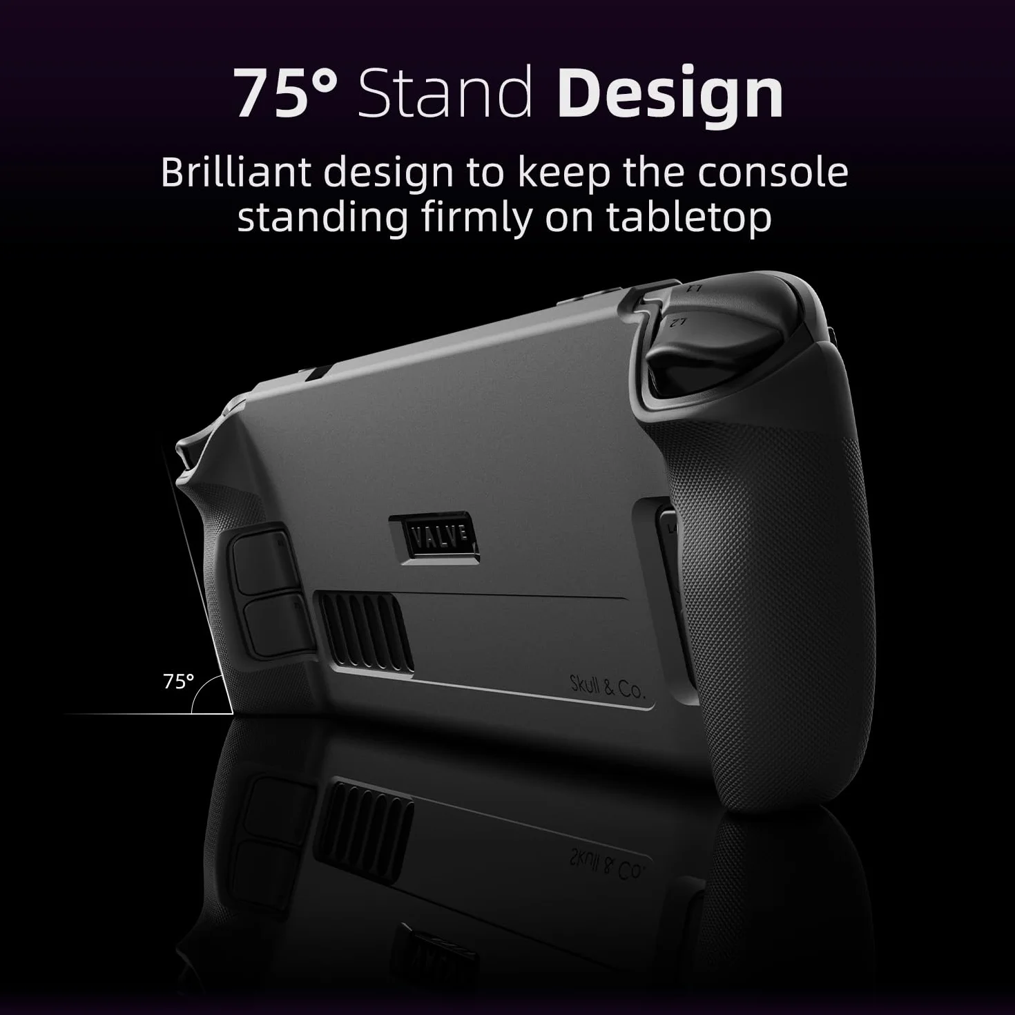 Skull & Co. GripCase SD Bundle for Steam Deck/OLED: A Soft Protective Case with Textured Grips Full Protection and Stand, Absorption Non-Slip and Anti-Scratch Cover Design (with Carrying Case)
