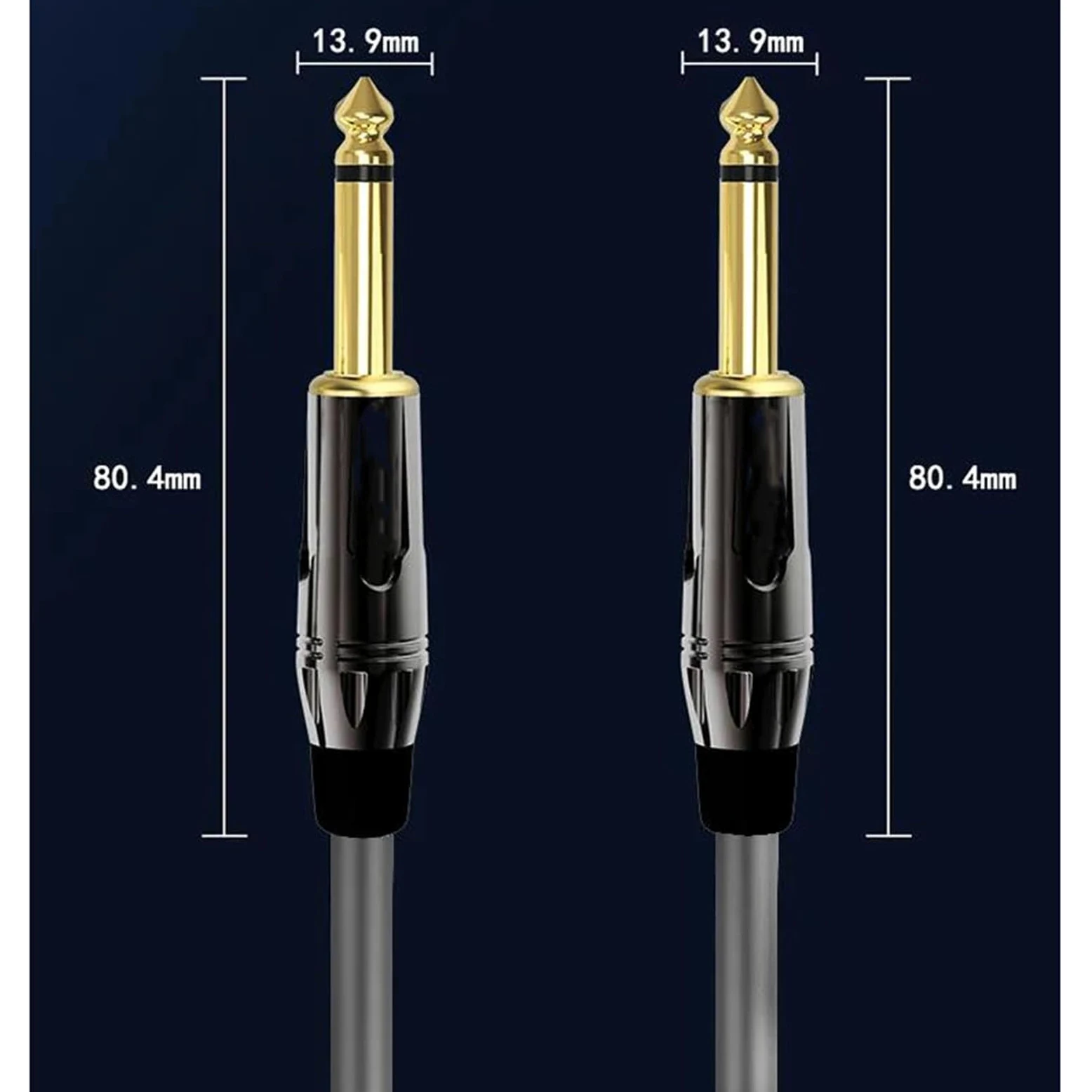 kabel audio instrumentu muzycznego 6,35 Mm 1/4 TS Kabel Gitarowy Męski Do Męskiego Zbalansowany Kabel Stereo Do Gitary Elektrycznej Basu Wzmacniacza Miksera Głośnika(TS 2,5m)