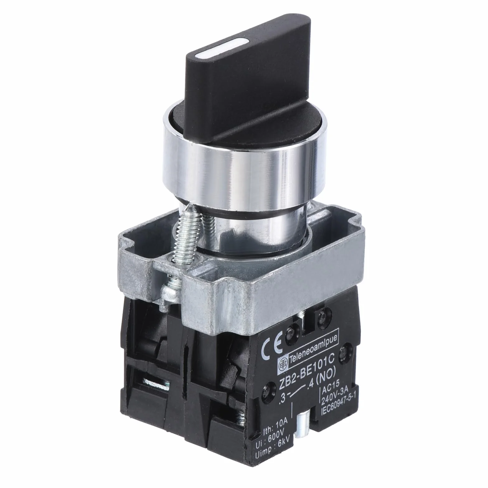 QUARKZMAN 22 mm przełącznik 3-pozycyjny x 1 sztuka, 2 NO 10 A, przełącznik obrotowy ZB2-BE101C do wymiany [czarny]