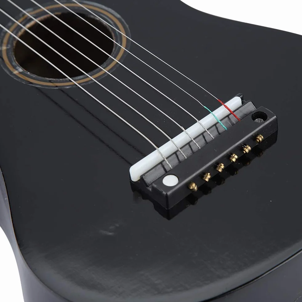 Akustyczna gitara koncertowa 4/4 dla początkujących, 54 cm, struny nylonowe, czarna