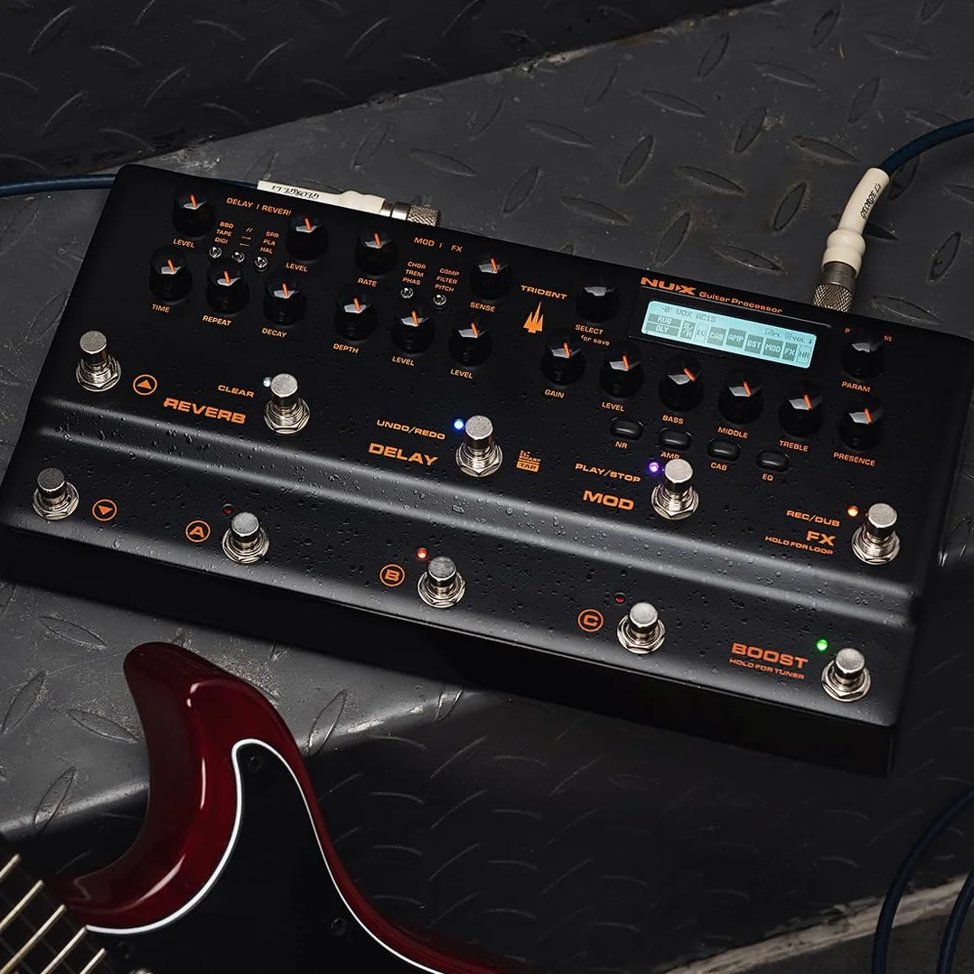 NUX Trident Multi Effects Procesory z adapterem, algorytm modelowania wzmacniacza TSAC-4K, 27 kabin IRS, rozdzielczość próbki 1024