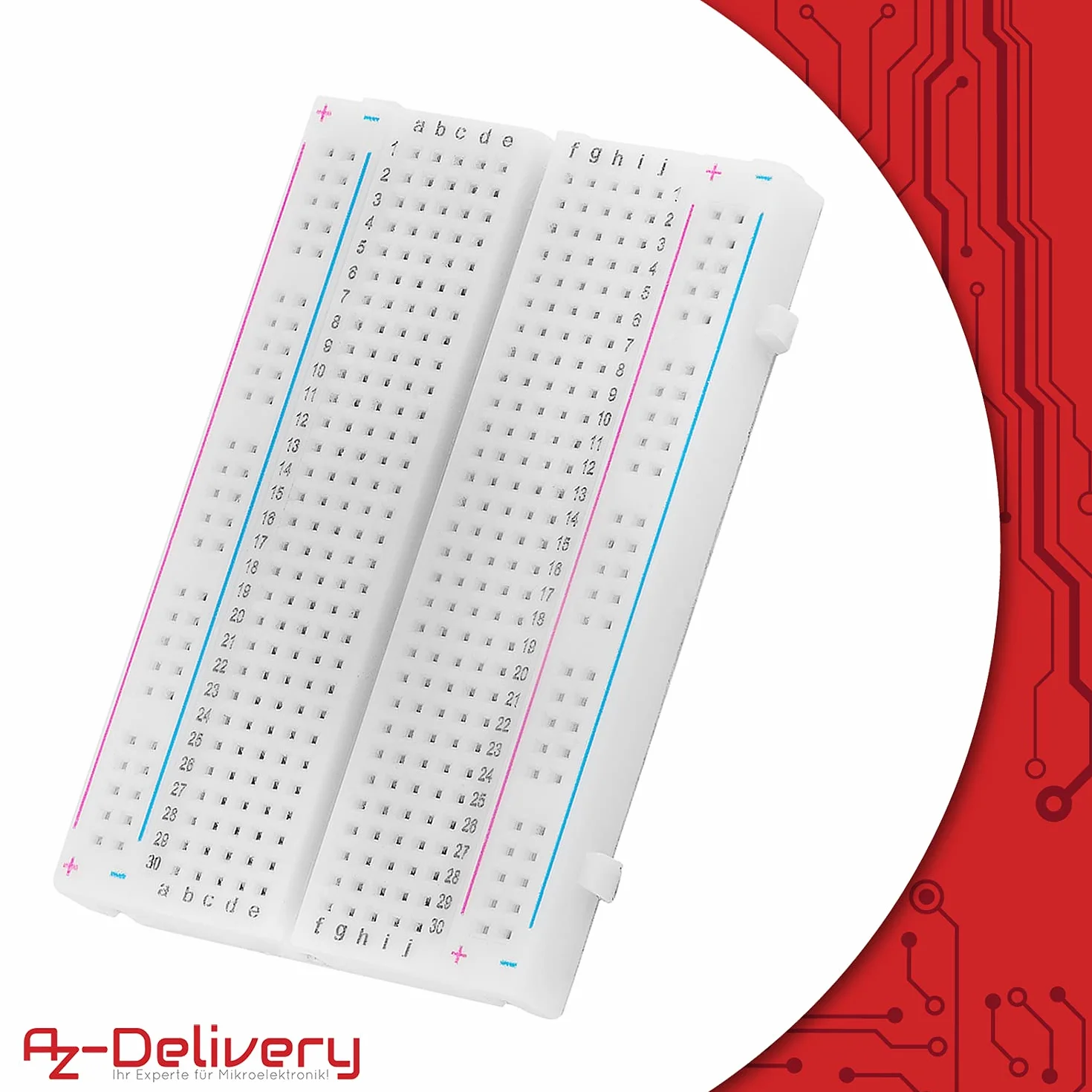 AZDelivery Mini Breadboard 400 Pin z 4 Busbars dla Jumper Cable kompatybilny z Arduino i Raspberry Pi w tym e-Book!