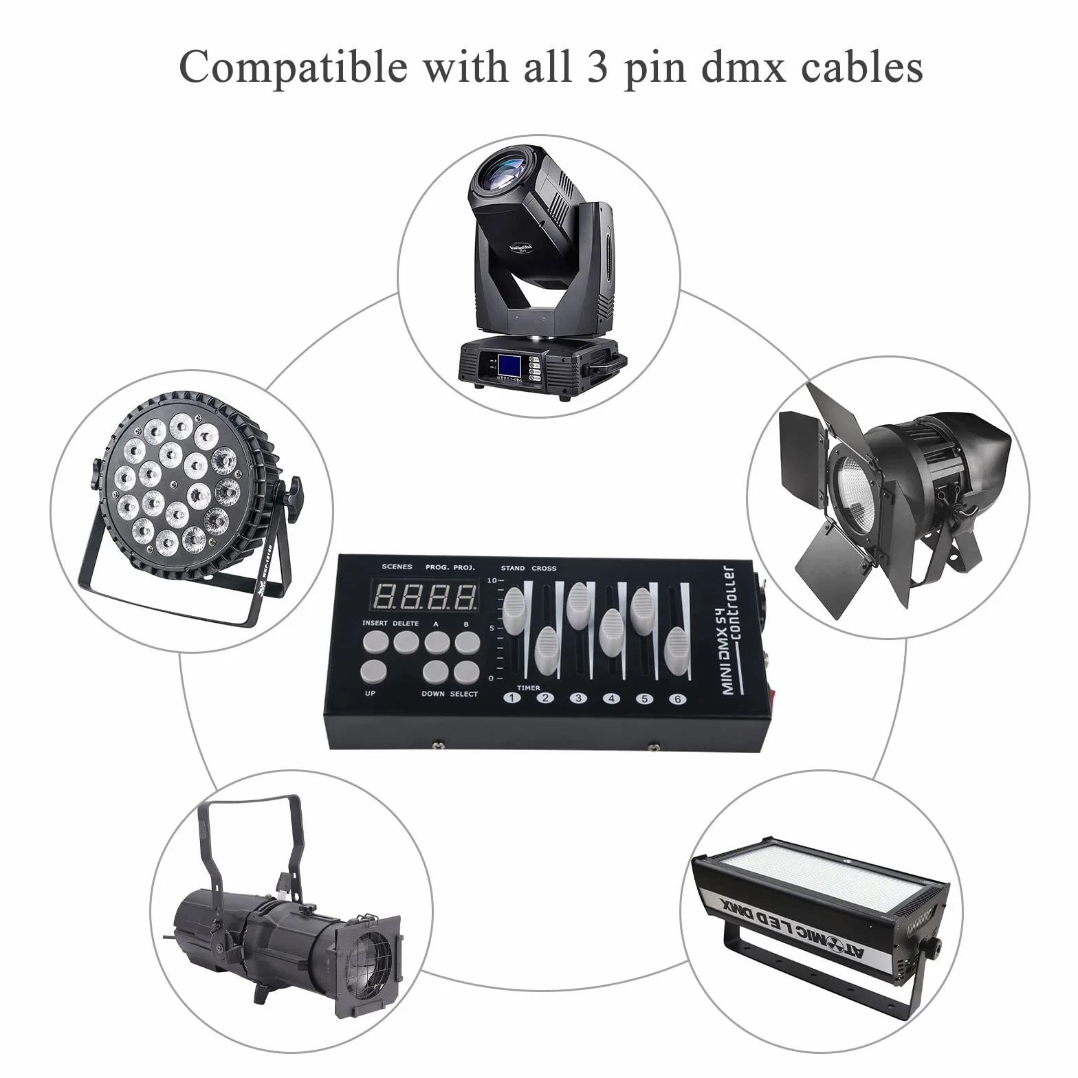 Kontroler DMX 512 54 Kanałowy Mini Light Controller DJ Disco Stage Light
