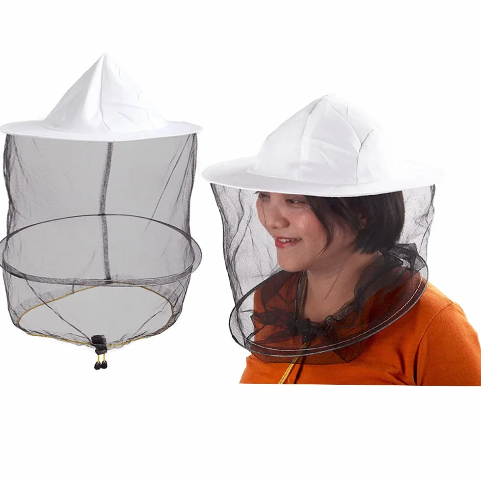 2 szt. Beekeeper Bee Keeping Veil Hat Beekeeper Bee Keepers Hats Gnats Insect Bug Mosquito Cap z siatką siatkową dla mężczyzn kobiet dzieci dzieci