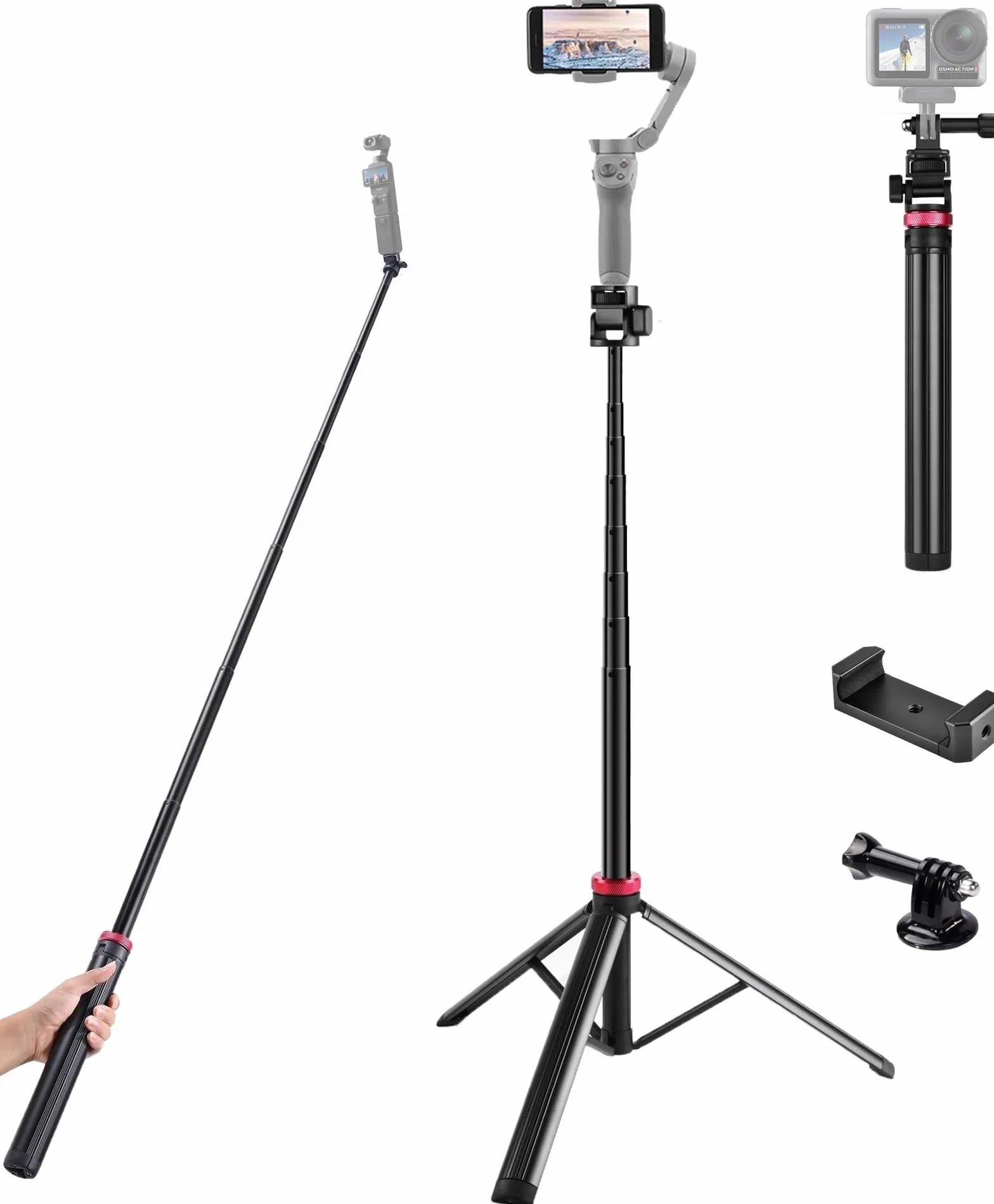 2-metrowy statyw podłogowy Osmo-Mobile do DJI Osmo Mobile SE 7P 7 6 5 4 / Osmo-Pocket 3 2 1 / Osmo Action 5 pro 4 3 2 1
