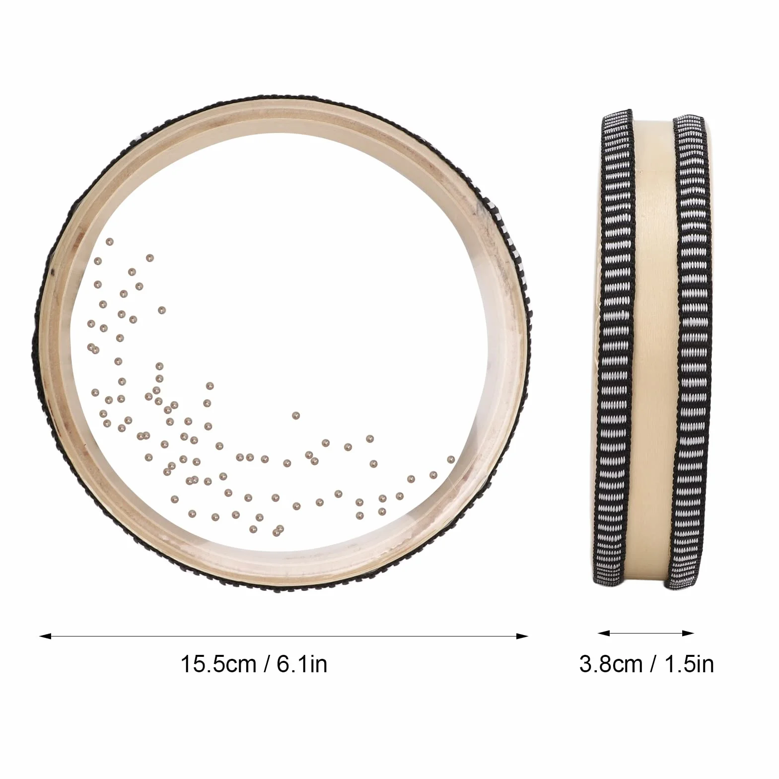Bębny Wave Bead, Natural Color Ocean Drum Maple Dobrze ustrukturyzowane 6,1 cala dla dziecka