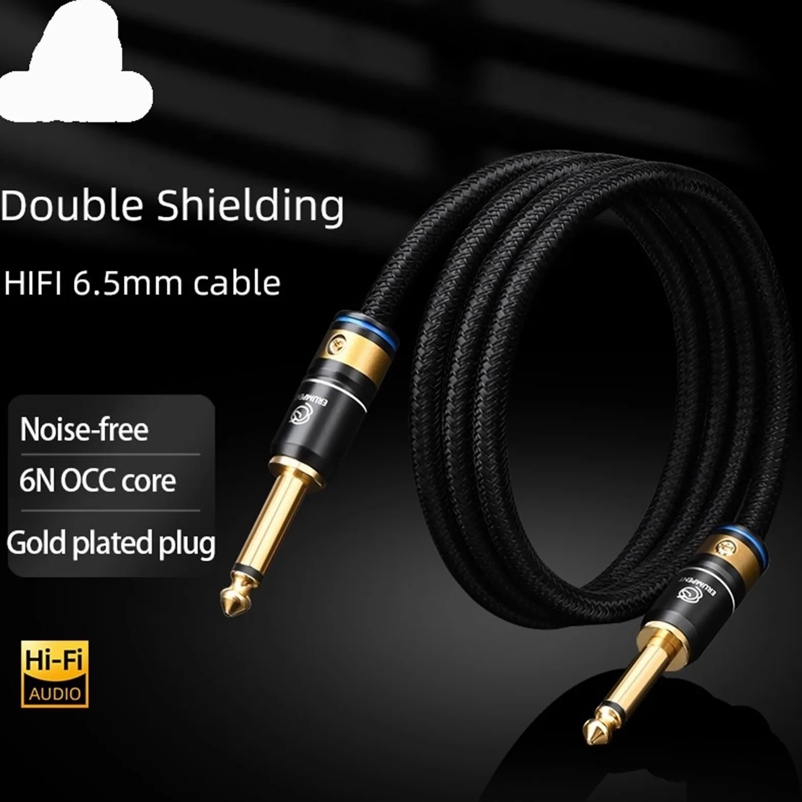 Kabel gitarowy 6,5 mm 6N Core TS HiFi do wzmacniacza gitary elektrycznej 6,5 do kabla audio 6,5 (3,5 m)