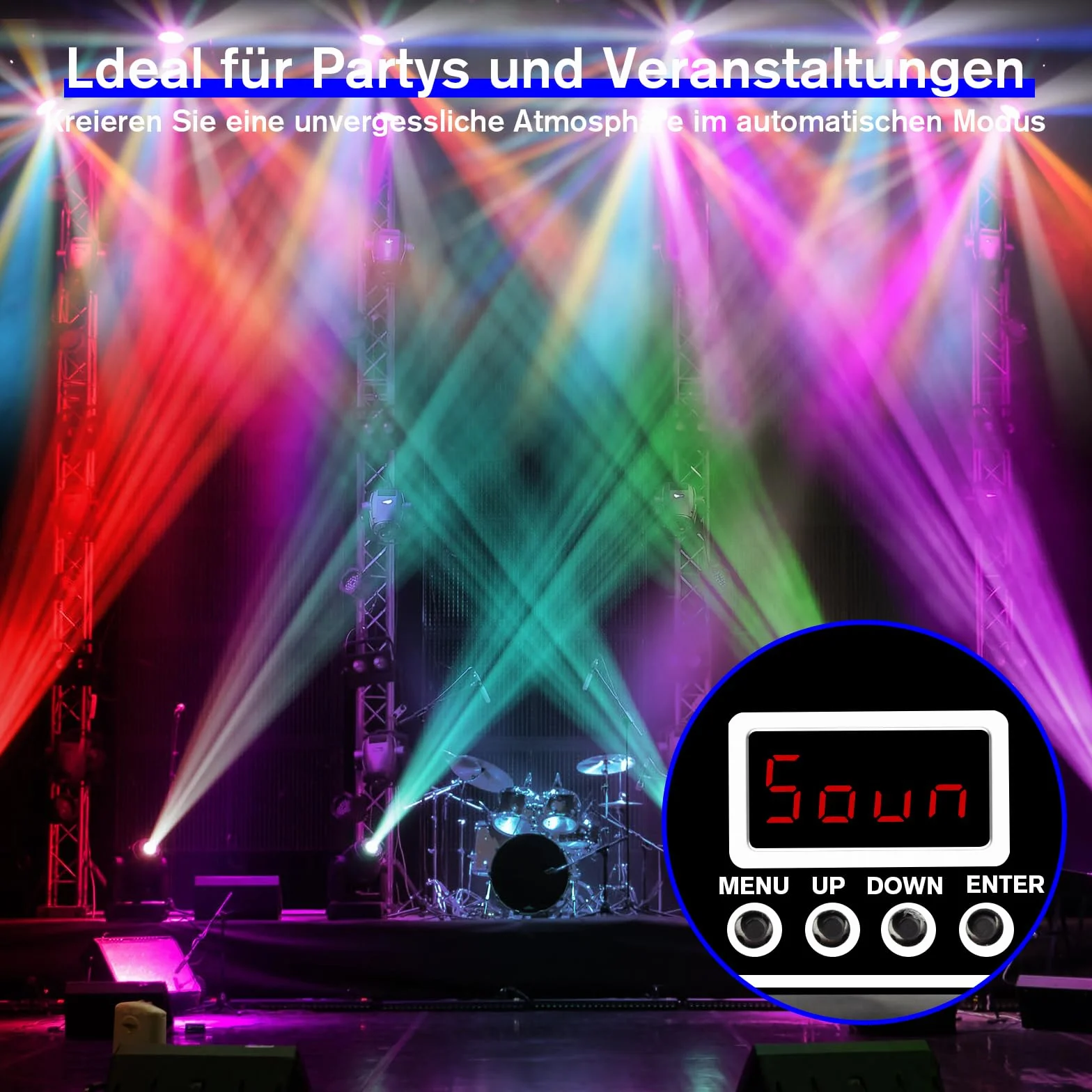 Światło dyskotekowe LED RGB DJ projektor sterowany muzyką DMX T08