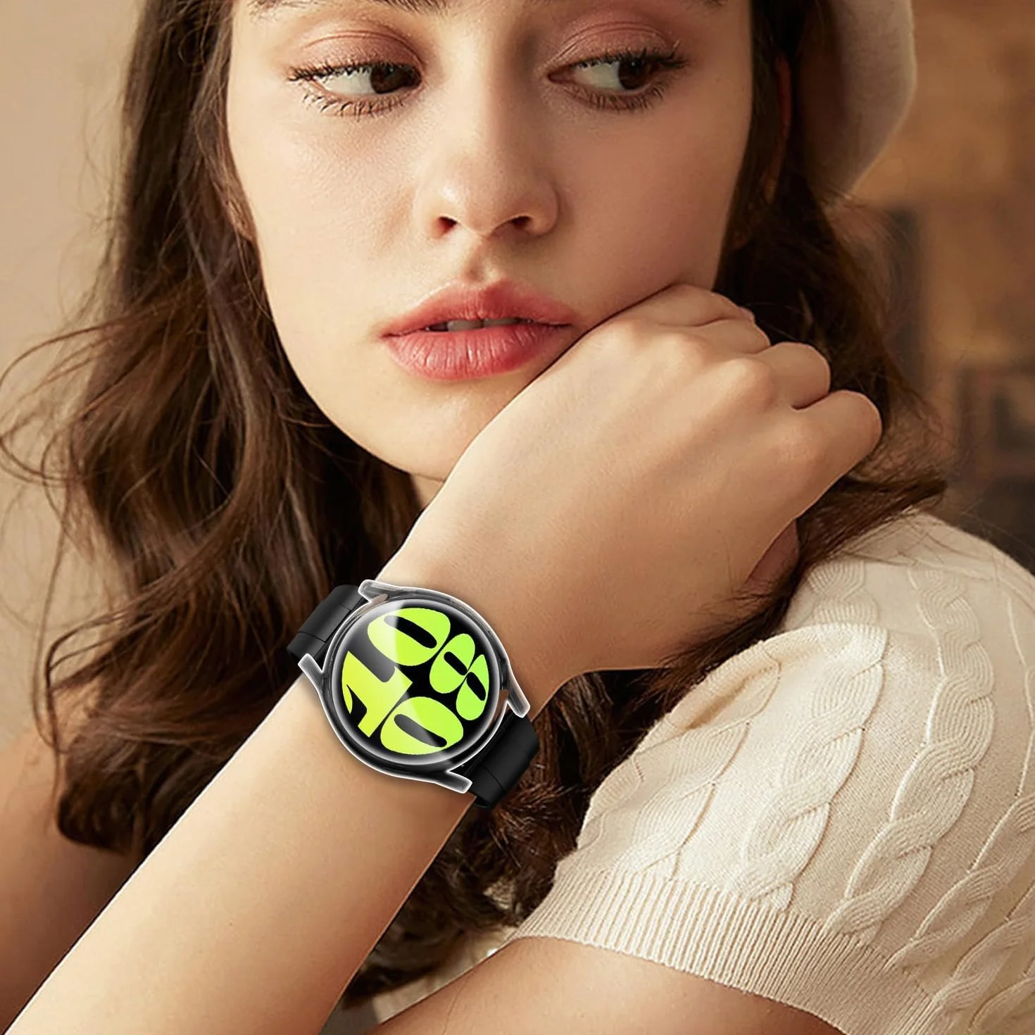 ivoler 3 sztuki etui z osłoną ekranu do Samsung Galaxy Watch 6 44 mm, pełne etui ochronne z miękkiego TPU cienkie, odporne na wstrząsy etui odporne na zarysowania (2 przezroczyste 1 czarne)