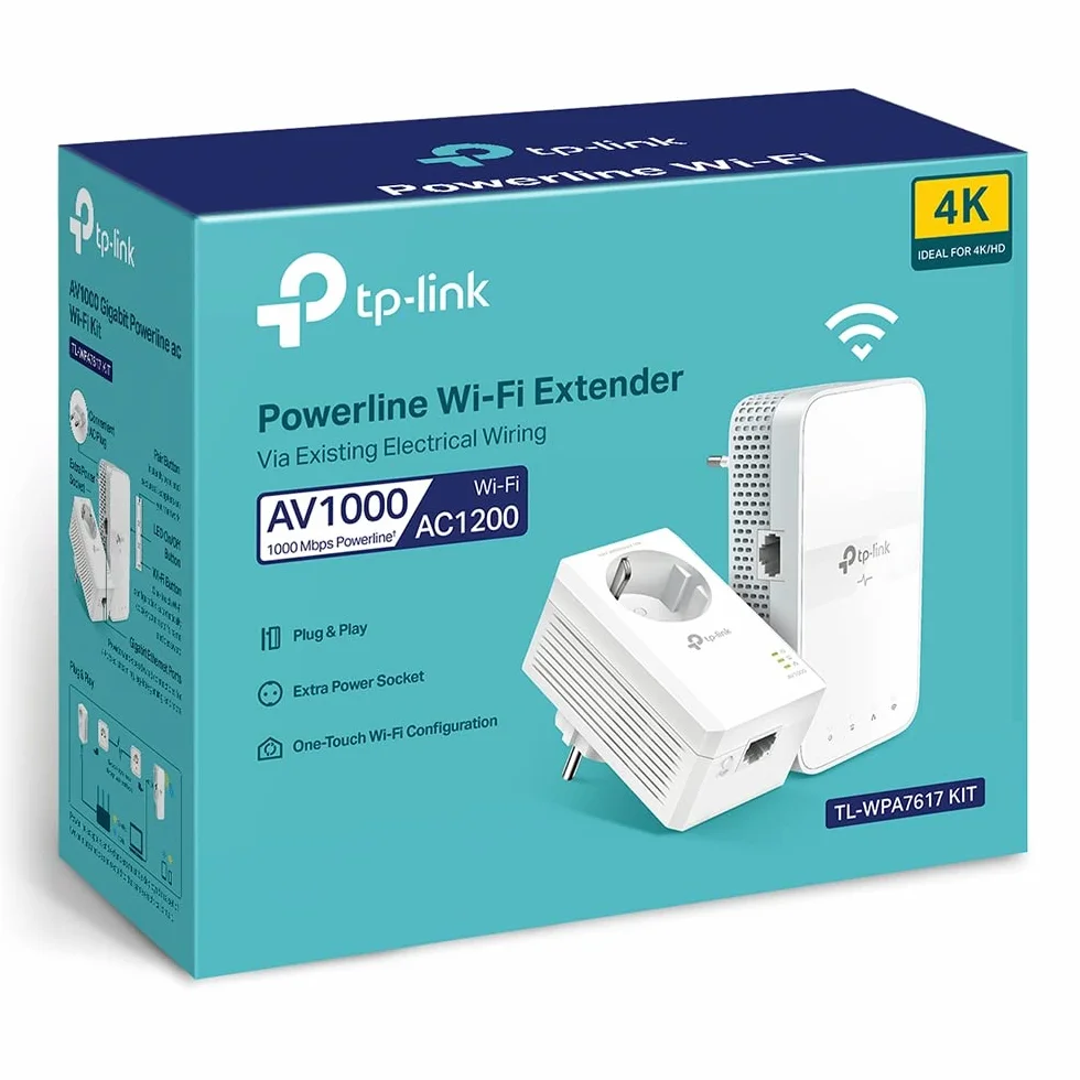 TP-Link TL-WPA7617 KIT | Zestaw powerline AV1000 z WiFi AC1200 | Dual Band | Obsługa OneMesh | 1× port Gigabit Ethernet