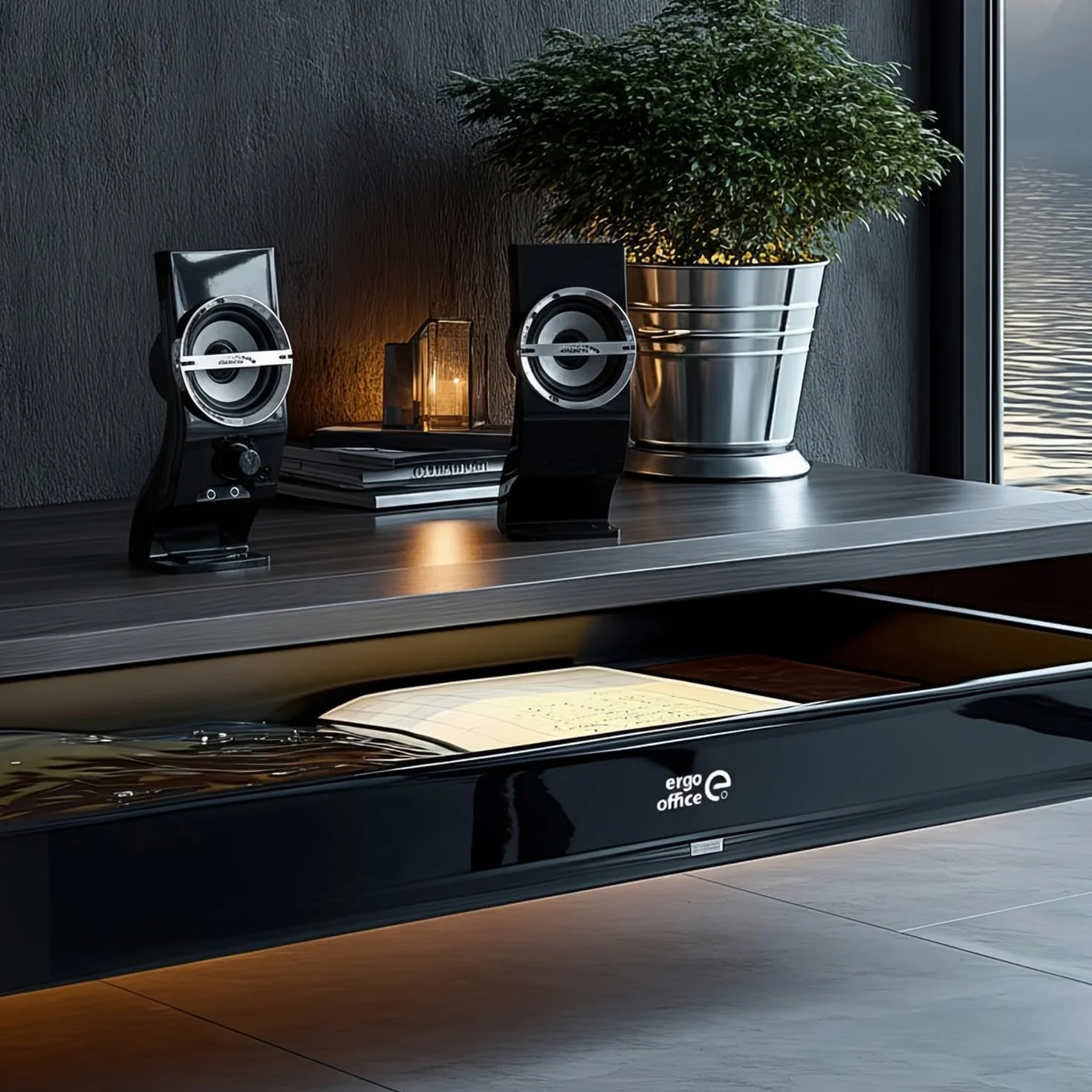Audiocore AC805 Eleganckie Głośniki Stereo 2.0, Czarno-Srebrne do Komputera, Podświetlane LED Gamingowe do Laptopa na USB 6W, MiniJack