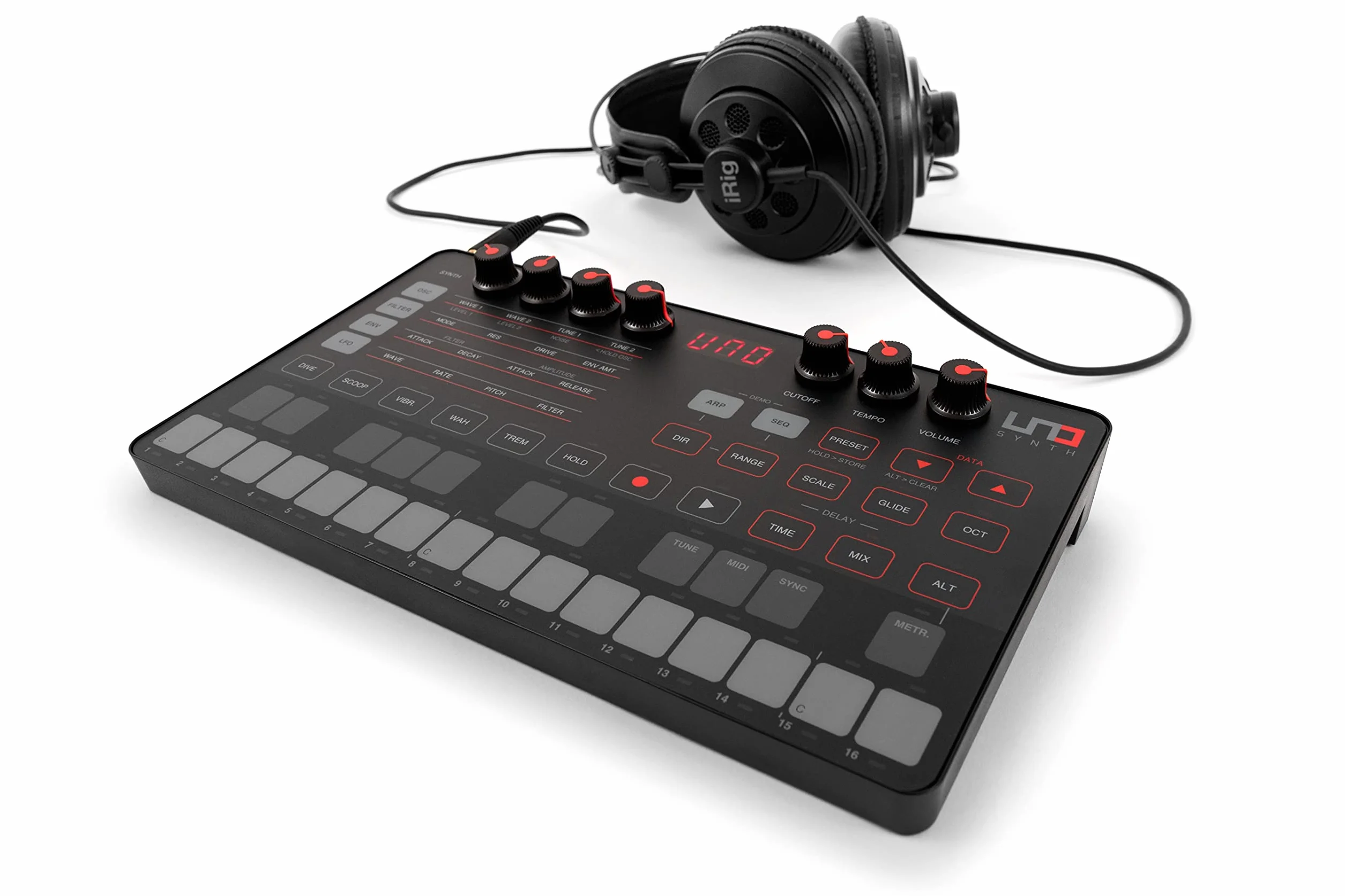 IK Multimedia IP-UNO-SYNTH-IN Analogowy Syntezator, Czarny
