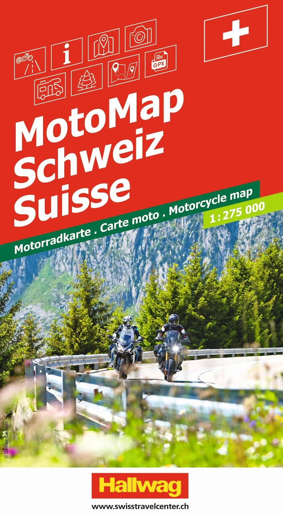 Hallwag MotoMap Motorradkarte Schweiz 1:275.000: Einzeln herausnehmbare Strassenkarten mit Routenbewertungen, Fahrzeiten, Schwierigkeitsgraden und Treffpunkte. Inkl. GPS Daten