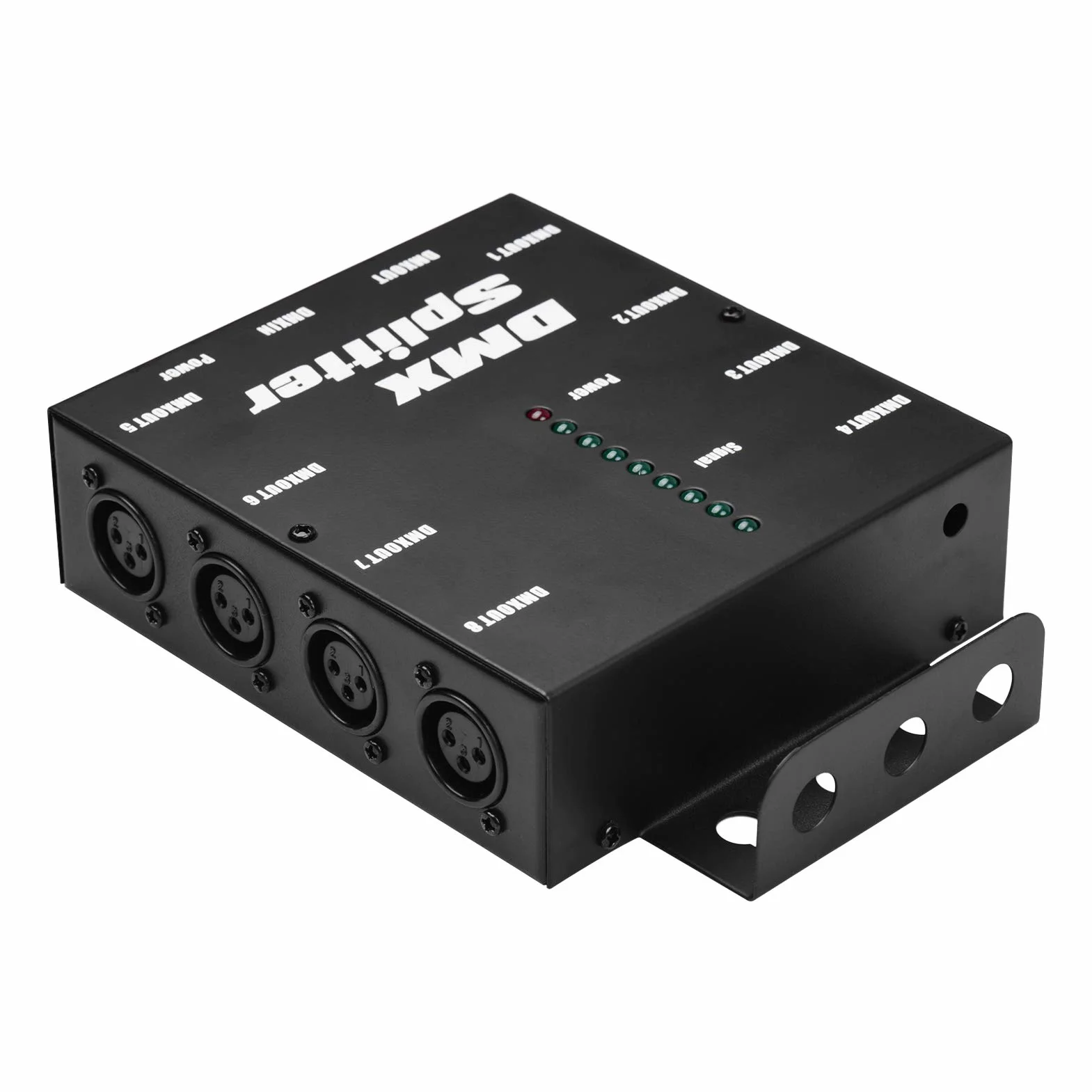 Rozdzielacz sygnału światła, KOCAN DMX512 Optyczny rozdzielacz sygnału dystrybutora 1 bezpośrednie wejście i wyjście 8 niezależnych wyjść do kontrolera oświetlenia Konsola sceniczna DJ Club D