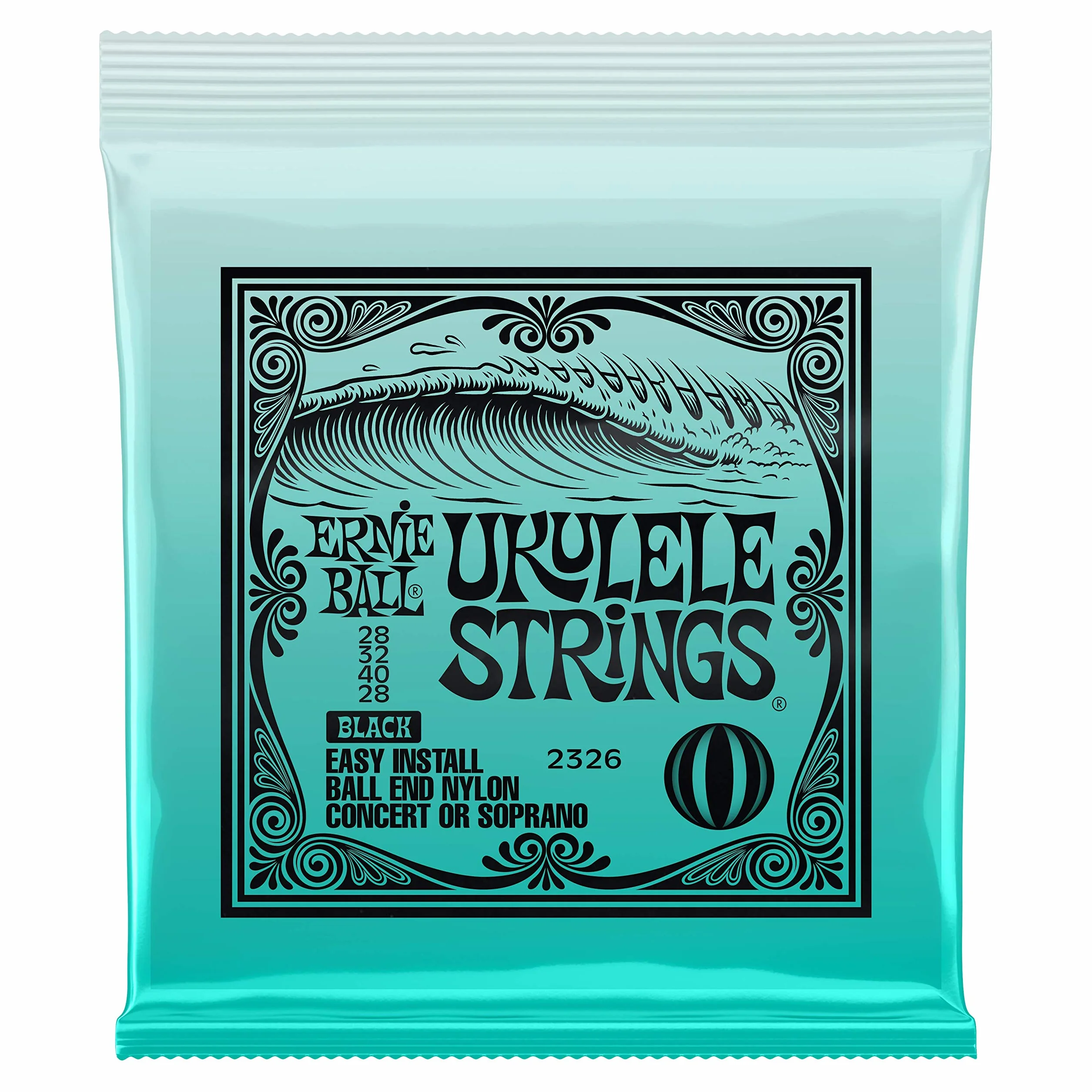 Ernie Ball Concert/Soprano Nylon Ball End Ukulele Strings Black