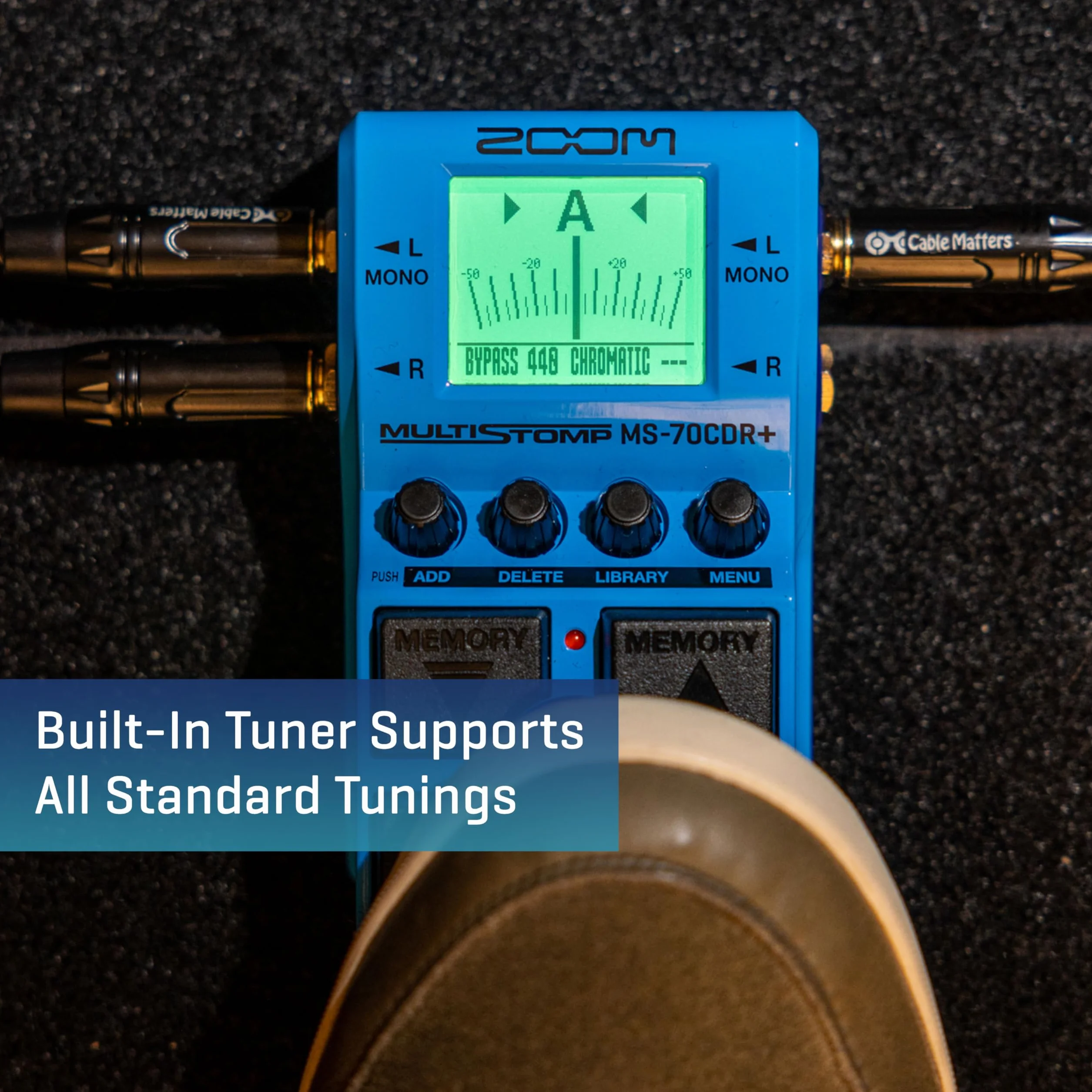ZOOM MS-70CDR+ MultiStomp – wielofunkcyjny efekt gitarowy do pogłosu i modulacji, 149 różnych efektów, chorus, delay, reverb, phaser, flanger, tremolo, vibrato i wiele innych, kolor niebieski