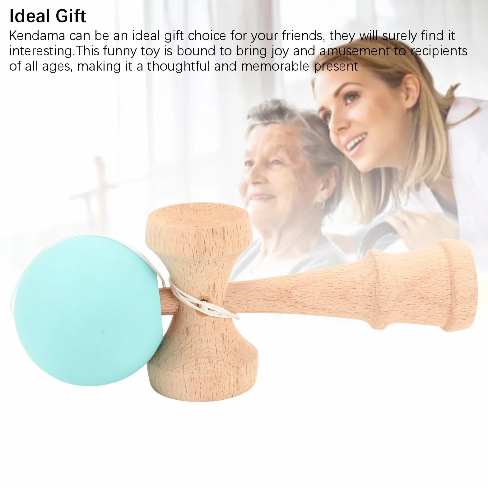 Kendama Toy, Wooden Catch Ball, Portable, Poprawia koordynację Oka Dłoni, ze Sznurkiem, do Wewnątrz i na Zewnątrz (PURPLE) (GREEN)