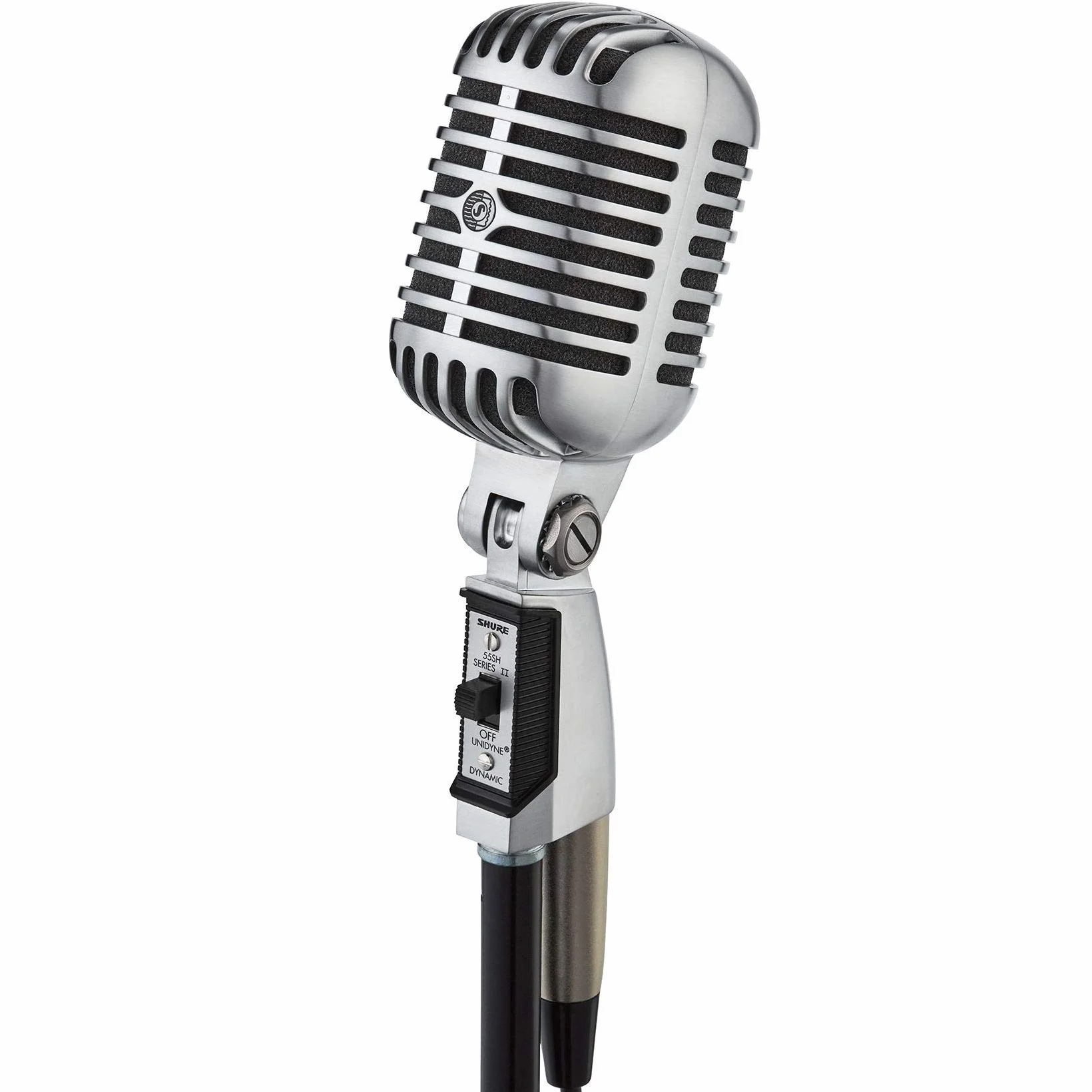 Shure 55sh Series II Iconic Unidyne Dynamiczny mikrofon wokalny, klasyczny, z kardioidalną charakterystyką kierunkową do występów na żywo, mikrofon z adapterem gwintu
