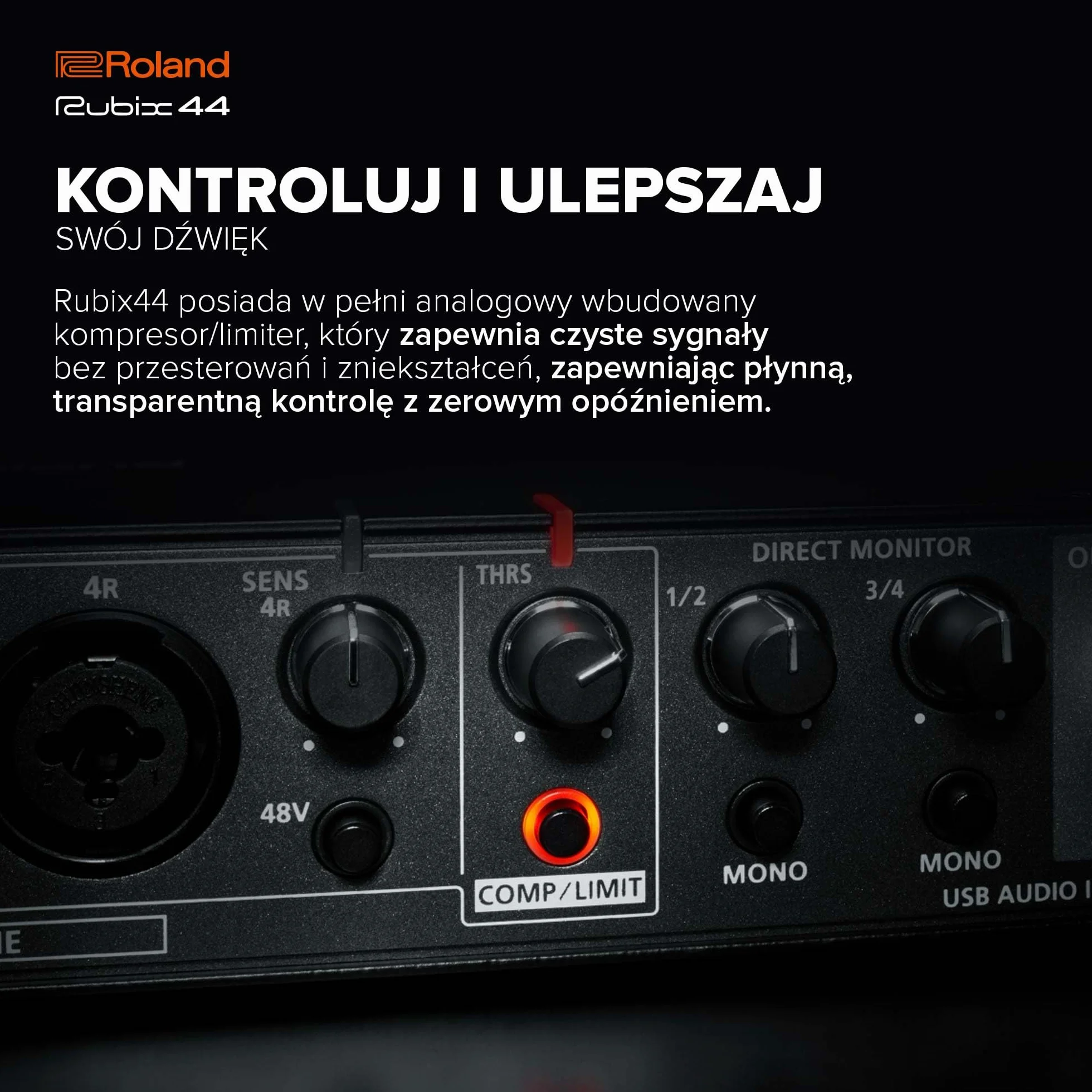 Roland Rubix44 Interfejs Audio USB 4 Wejścia 4 Wyjścia Dźwięk Wysokiej Rozdzielczości Kompaktowy