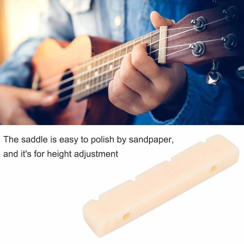 Alomejor Ukulele most zestaw 4-strunowy mostek do mostka palisandrowego, zamiennik do ukulele, mostka DIY
