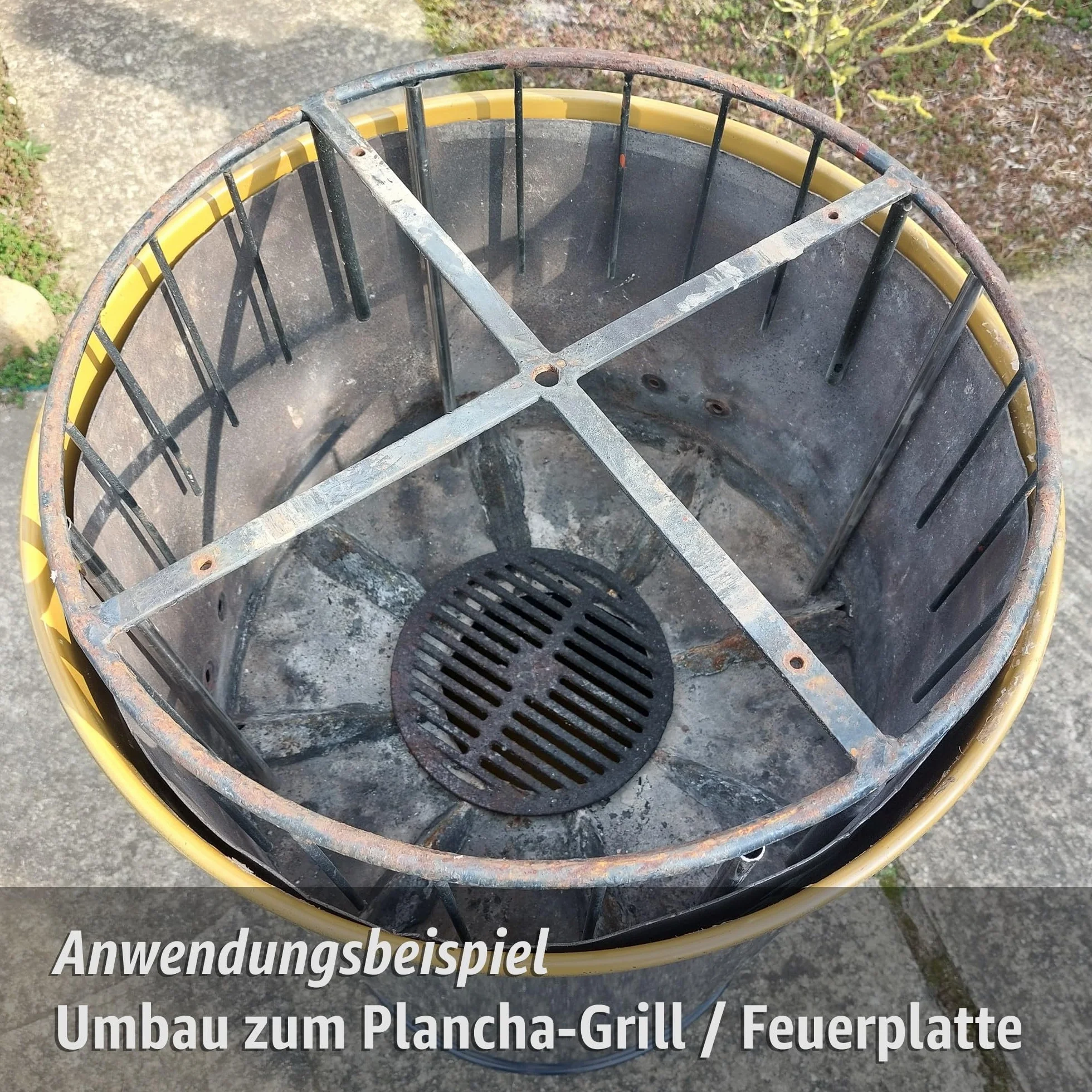 plasteo® 200 litrów metalowa beczka z pokrywką, beczka stalowa beczka na olej, pojemnik na olej, pojemnik na ogień, beczka blaszana, stolik do palenia, beczka na getto, niebieska, zielona, turkusowa