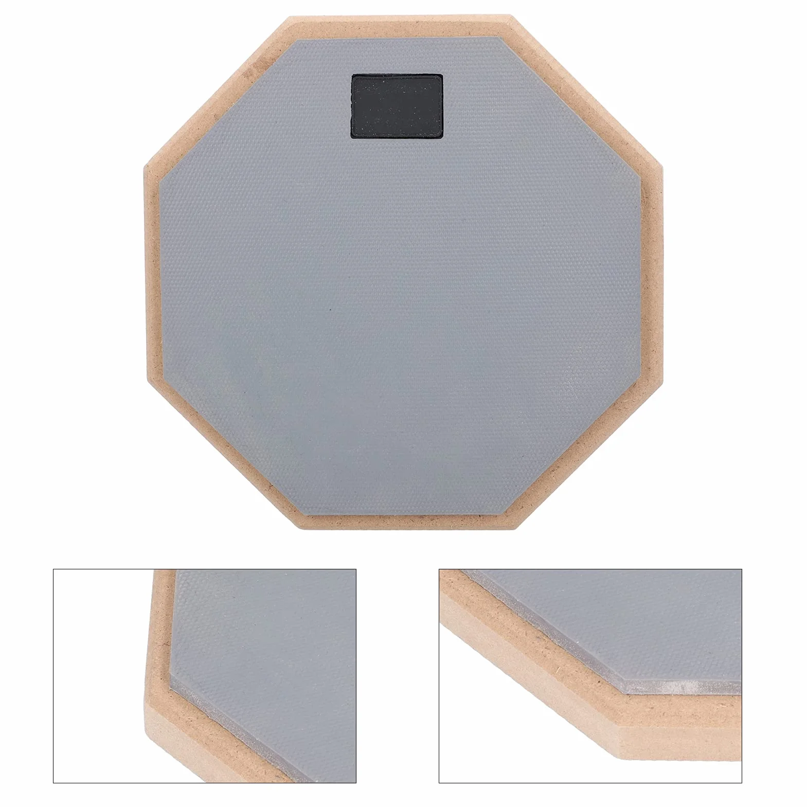 Eujgoov Pad Perkusyjny 8in Professional Practice Pad Absorbujący Wstrząsy Drewniany Głupi Pad Perkusyjny do ćwiczeń Perkusyjnych(Szary)
