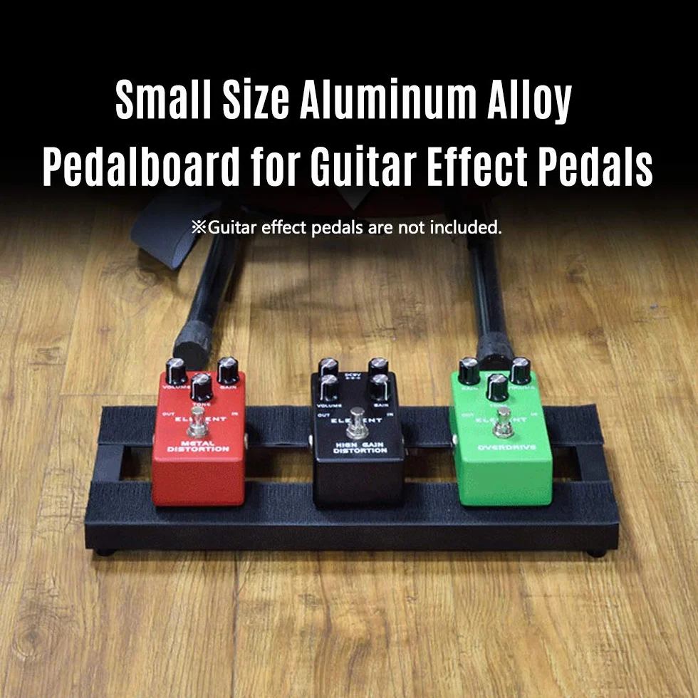 Mały rozmiar pedalboard efektów gitarowych, stop aluminium, 38 x 12 cm, z torbą do przenoszenia, pedalboard