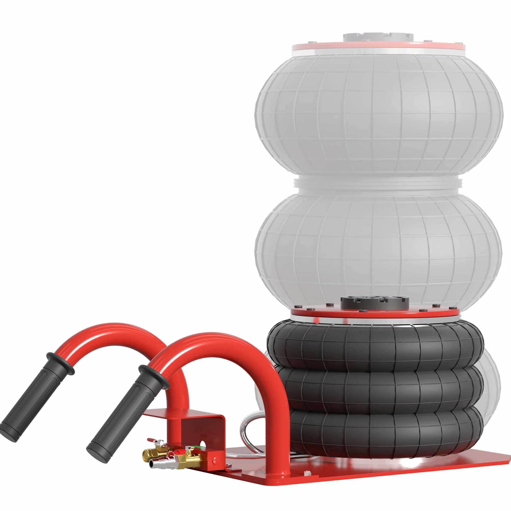 SUBTLETY 3T pneumatyczny podnośnik samochodowy Air Jack z potrójnym workiem 150 – 400 mm, z zakrzywionym uchwytem, podnośnik do samochodów typu SUV i samochodów ciężarowych