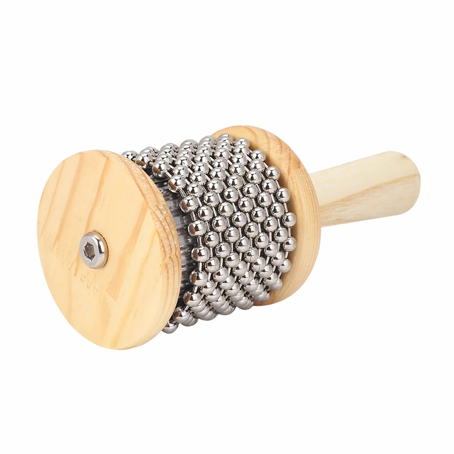 Drewniany Instrument Muzyczny Cabasa Mini Cabasa Hand Shaker Instrument Perkusyjny z Metalowymi Koralikami