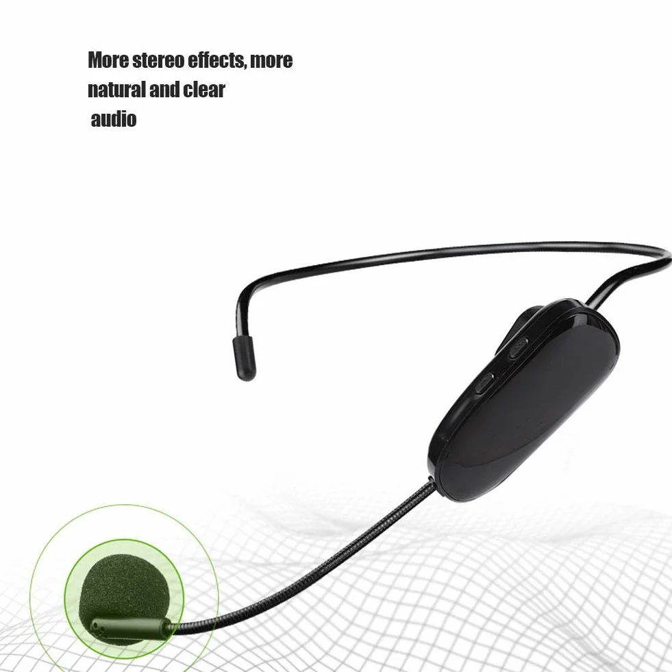 Sxhlseller Mikrofon, profesjonalny mikrofon Head-Wear UHF Wireless Harmonic Distortion, mikrofon do wzmacniacza głosu, komputera do nauki, przewodników, prezentacji, konferencji