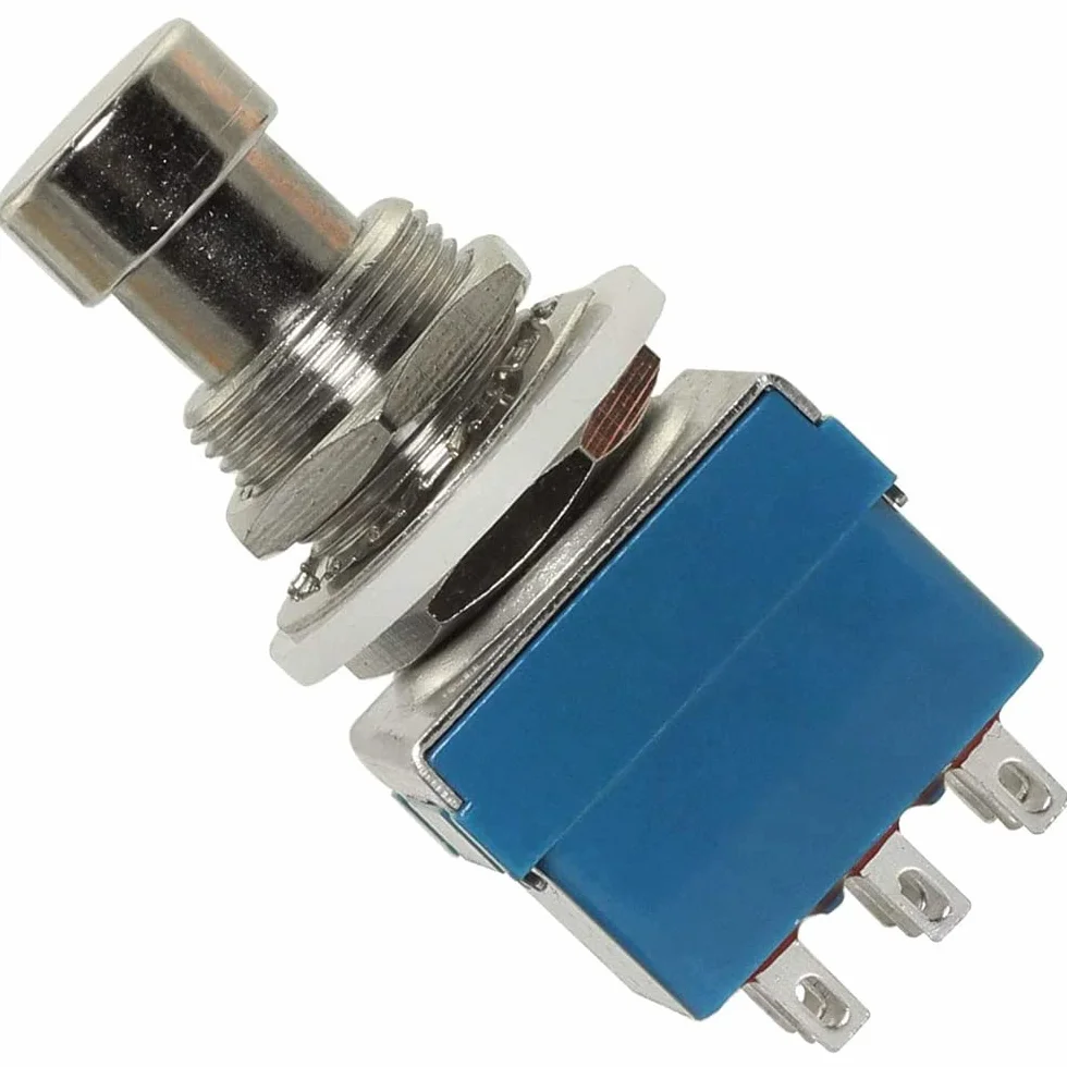 5 szt. 9 pinów 3PDT Effector Button Brush Box True Bypass efekty gitarowe Pedal Box Stomp Foot metalowy przełącznik