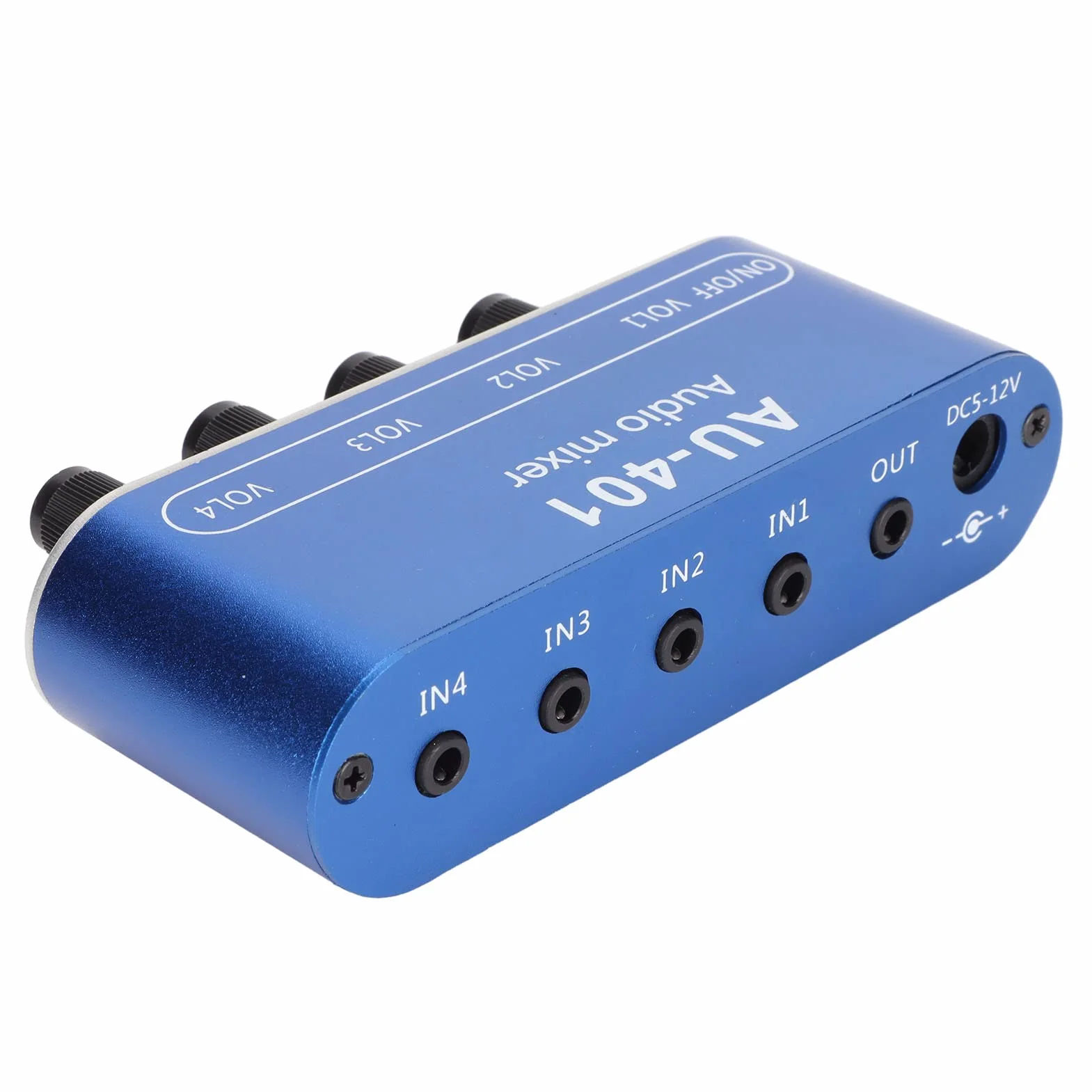 4-kanałowy Mikser Audio, Mini Przenośny Mikser Stereo 3,5 Mm Wzmacniacz Wyboru Dźwięku Niski Poziom Hałasu, Kompatybilny z Komputerem, Telefonem Komórkowym, Laptopem, do Małych Klubów lub Barów