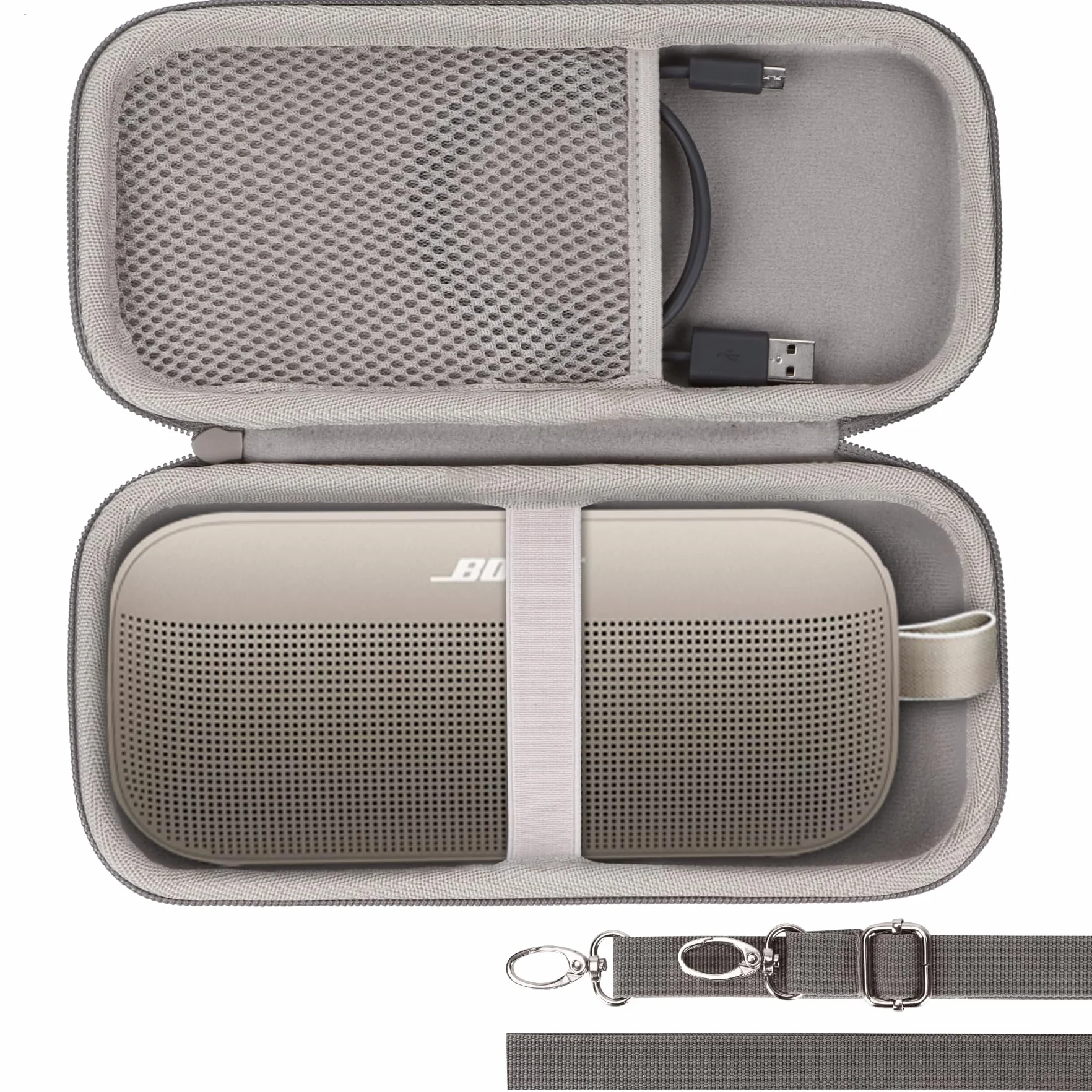 Lebakort Twarde etui kompatybilne z przenośnym głośnikiem Bose SoundLink Flex (2. generacji) (ziemista brązowa obudowa)