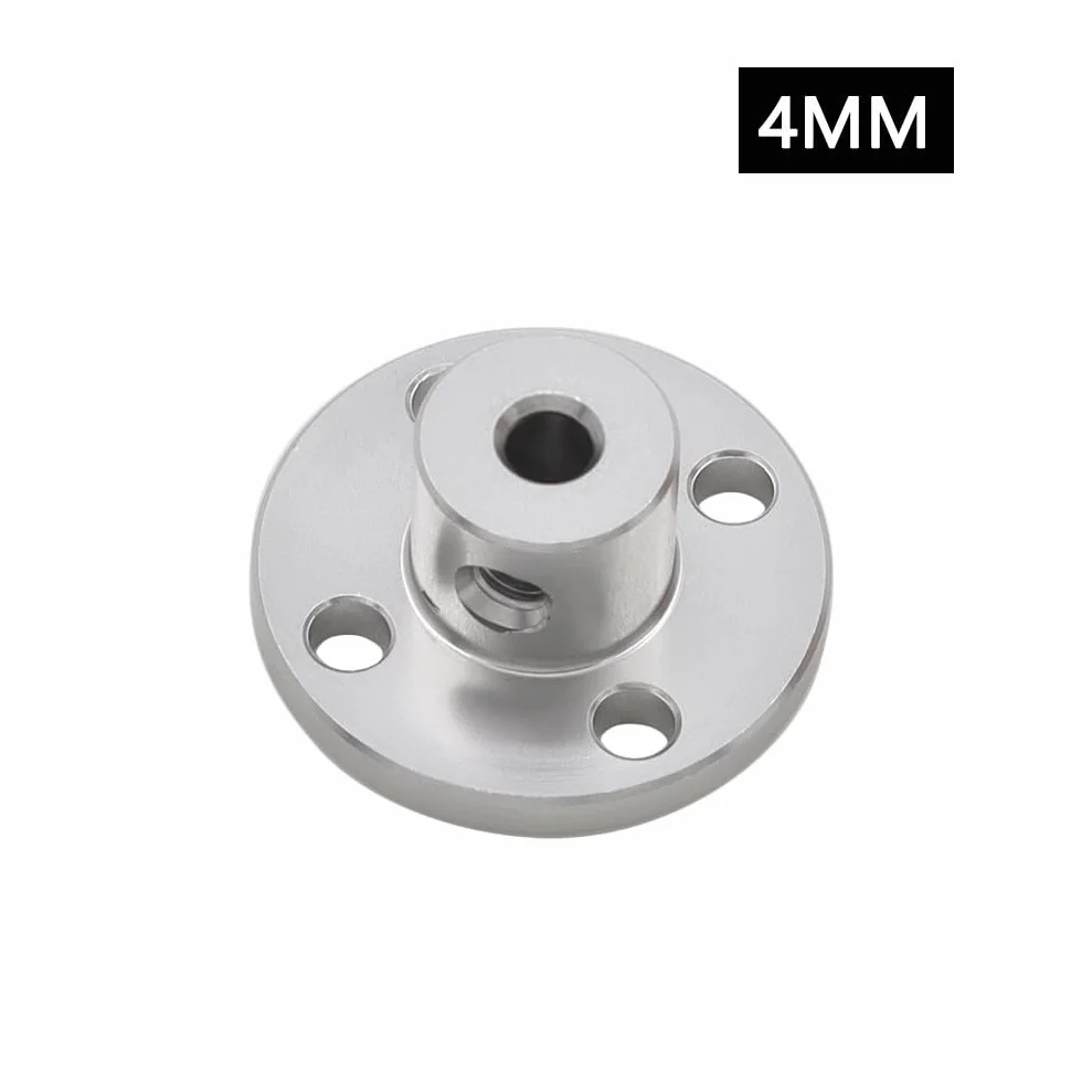 4 sztuki łączników kołnierzowych 4 mm ze stopu aluminium, sztywne akcesoria do modelu prowadzącego, okucia osi wału do silników modeli RC DIY