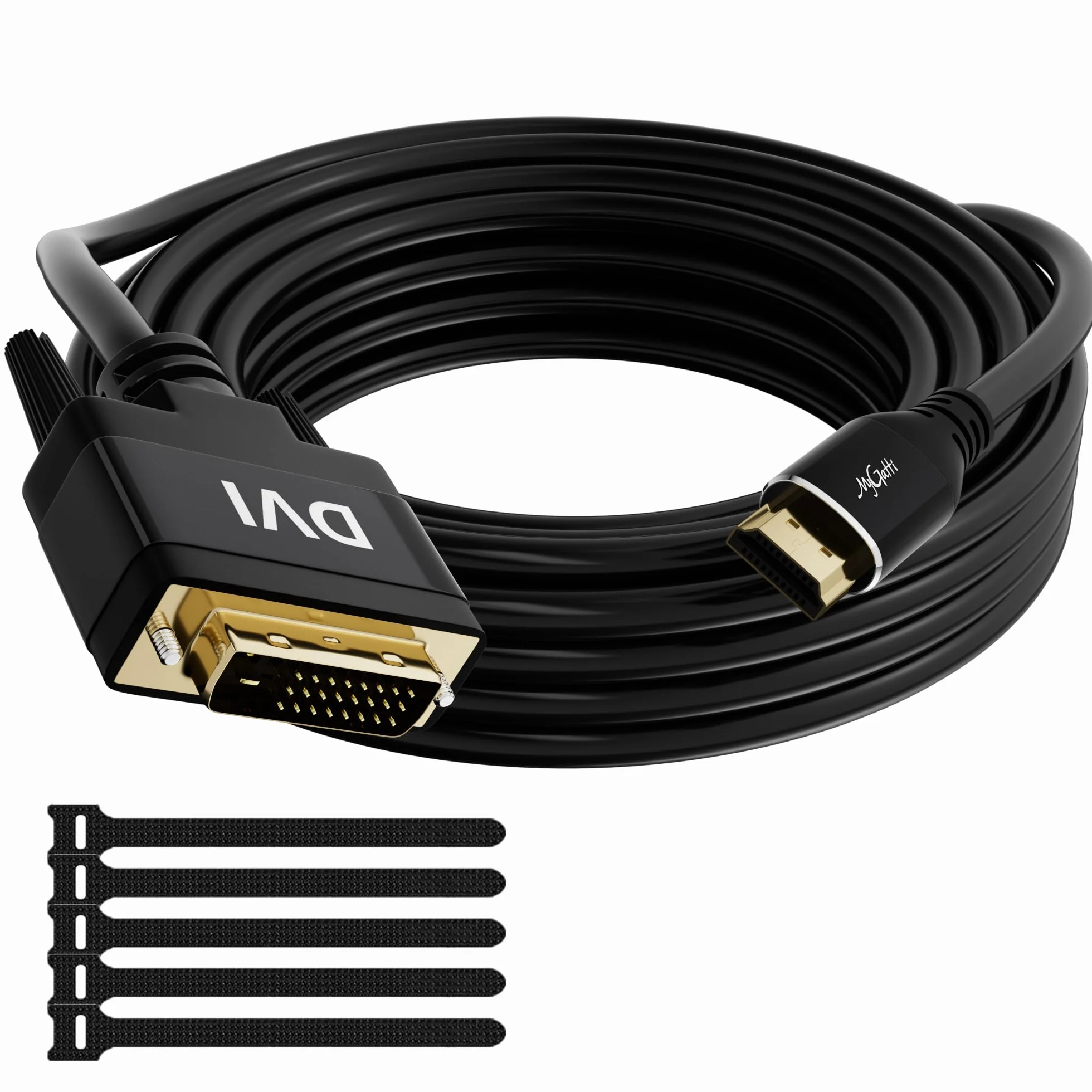 Kabel adaptera 4K HDMI na DVI 2 m, Full HD/1080p, dwukierunkowy kabel DVI (24+1) na HDMI, pozłacana wtyczka, kompatybilny z projektorem, laptopem, telewizorem, PC, odtwarzaczem DVD, z 5