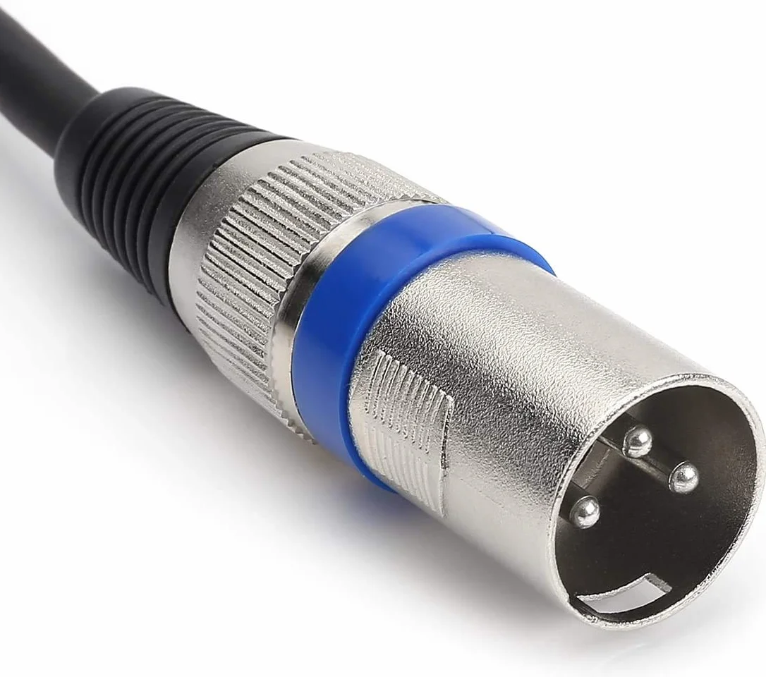 2 × XLR męski kabel do 2 × kabel RCA, adapter XLR, złącze kabla audio XLR wzmacniacz zasilania (2 m)