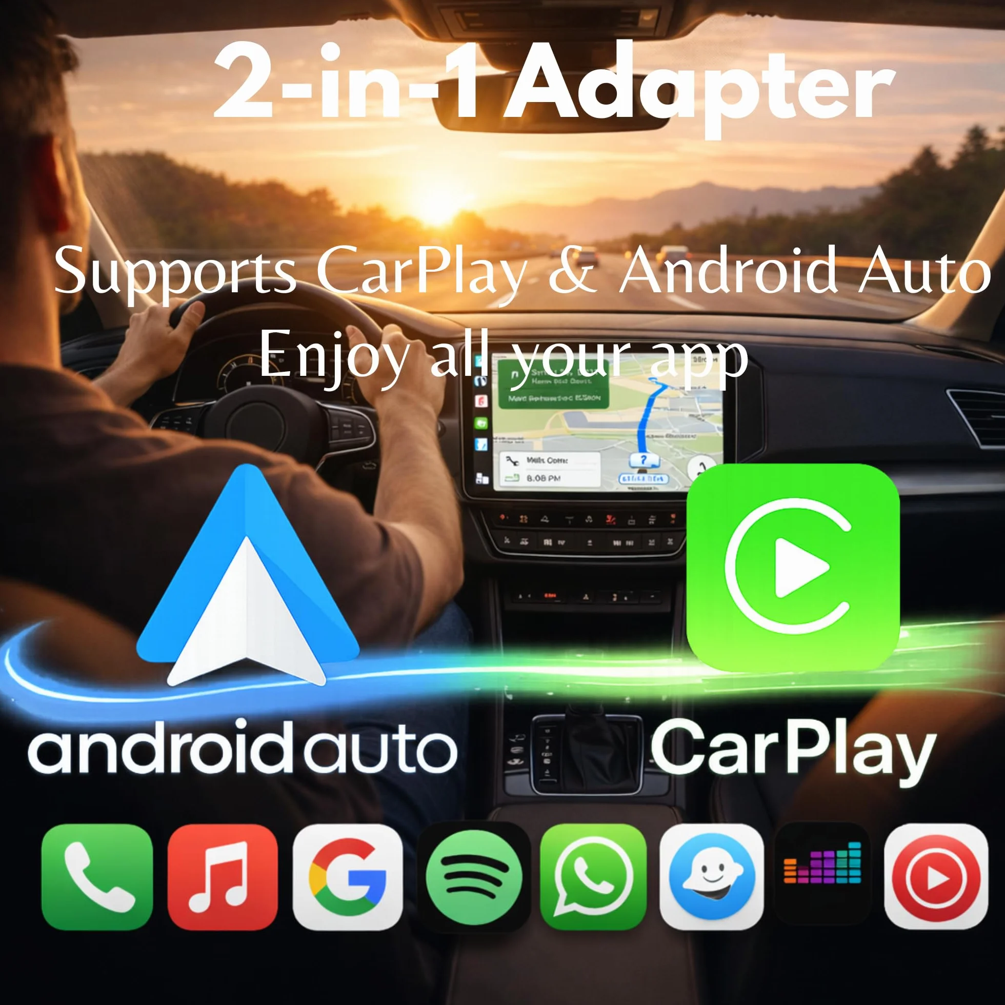 C-Pro [Native USB-A Version] bezprzewodowy adapter CarPlay i Android Auto - podwójna pamięć (idealna dla par) - rozpraszanie ciepła ze stopu cynku - standardowy format USB