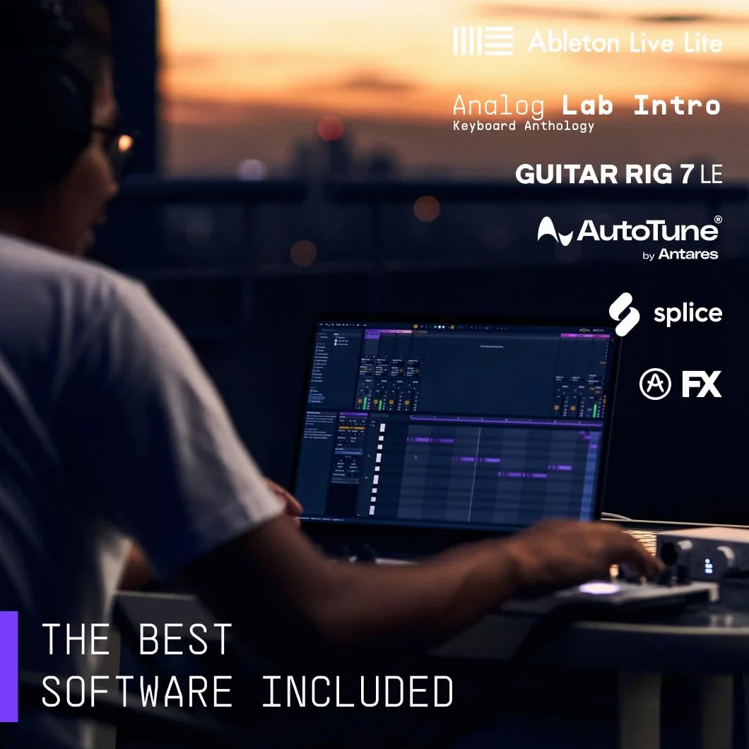 Arturia - MiniFuse 2 - Kompaktowy interfejs audio USB Studio jakości do produkcji, podcastingu, gitary, dostarczany z zestawem kreatywnego oprogramowania - czarny