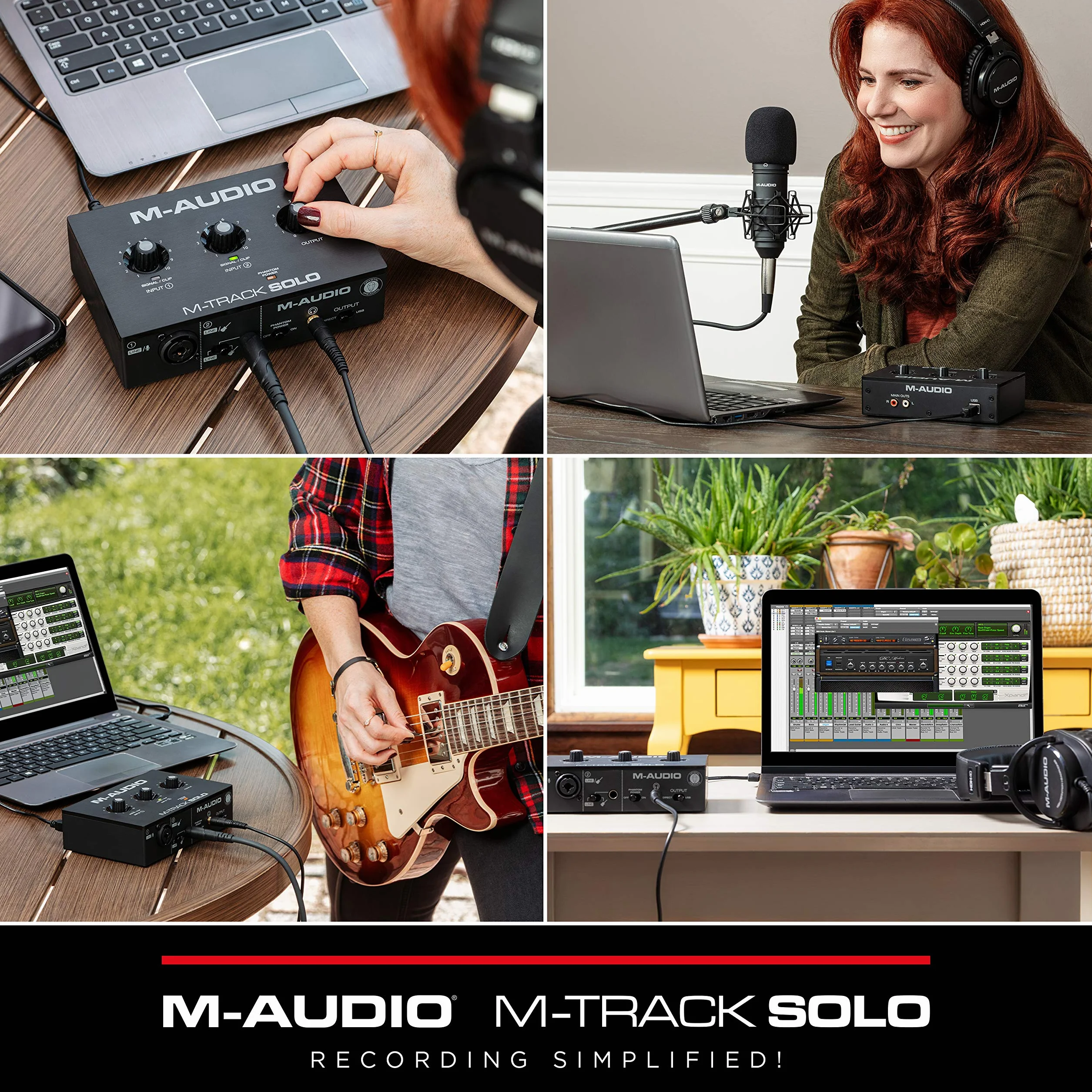 M-AUDIO M-Track Solo Interfejs Audio USB XLR Line DI do nagrywania streamingu podcastów