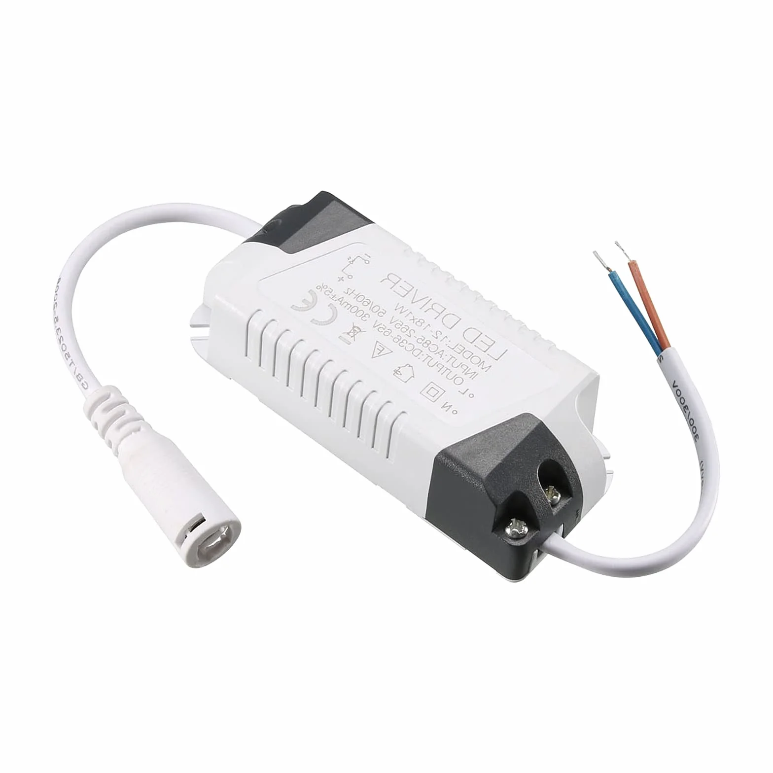 QUARKZMAN 12-18W LED Sterownik x 1 sztuk Węgla Stal Zasilanie Transformator Stały Prąd 300mA dla LED Światła, Projekt komputerowy, Zewnętrzne Światło, [Szary]