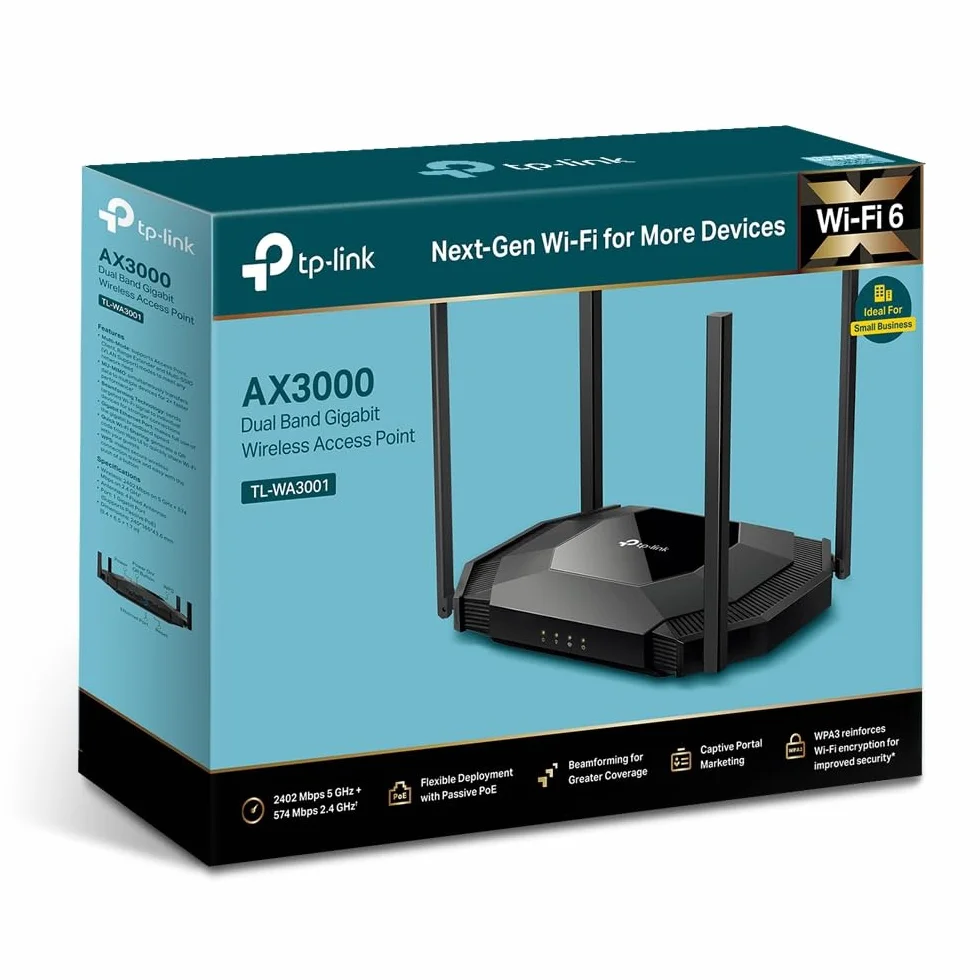 TP-Link TL-WA3001 | Punkt dostępowy WiFi AX3000 | 2.5G port LAN | MU-MIMO | Obsługa VLAN i PoE