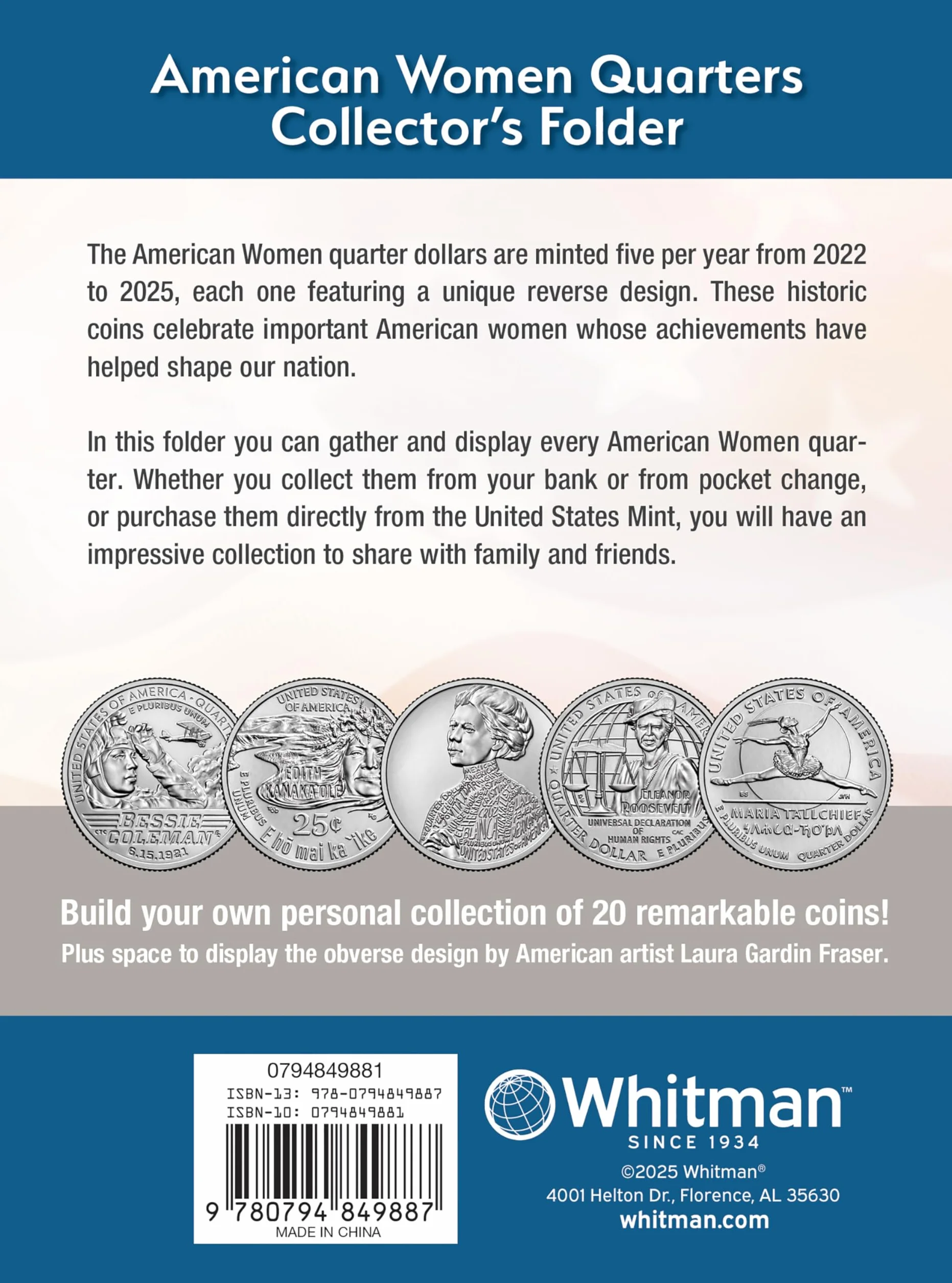 Folder, American Women 2022-25 (Single Mint): Single Mint Folder
