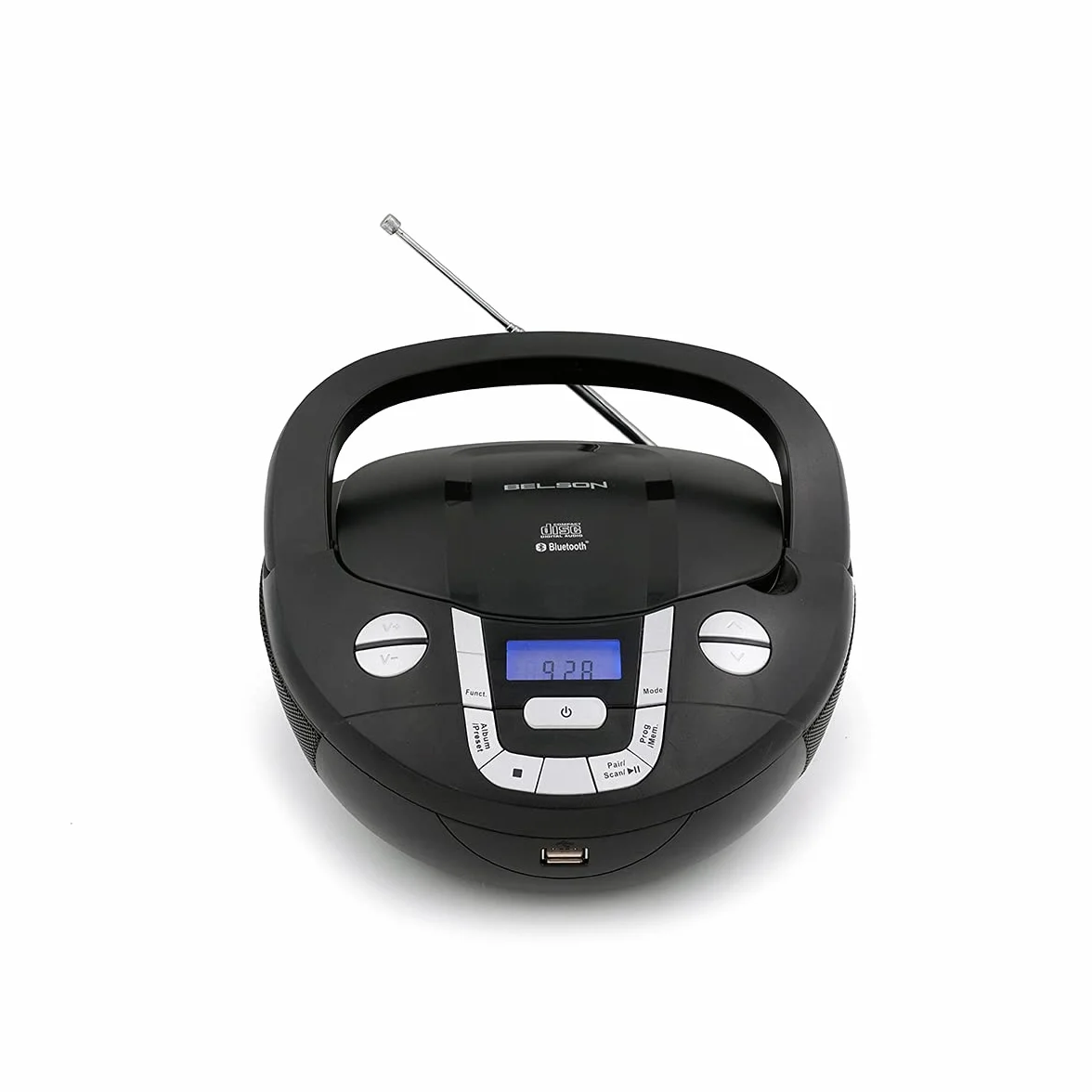 Boombox Przenośne radio CD Bluetooth BSL PCD-31 czarne | z mocą 2 W RMS | Radio FM i port USB odtwarzacz MP3 | Wyświetlacz LCD | AUX IN | Wyjście słuchawkowe