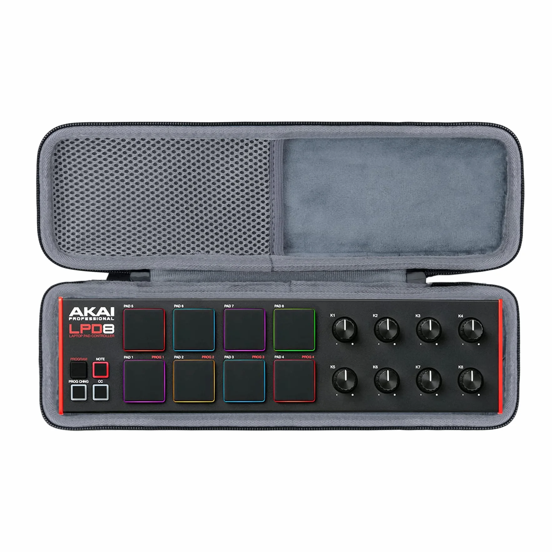 co2CREA Twarde etui podróżne do kontrolera klawiatury AKAI Professional LPD8 USB MIDI, tylko etui