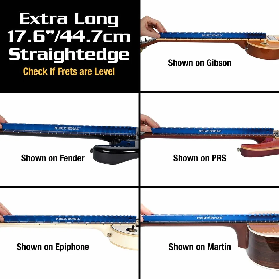 MusicNomad Tri-Beam 3'n 1 Dual Notched Straight Edge & Precision