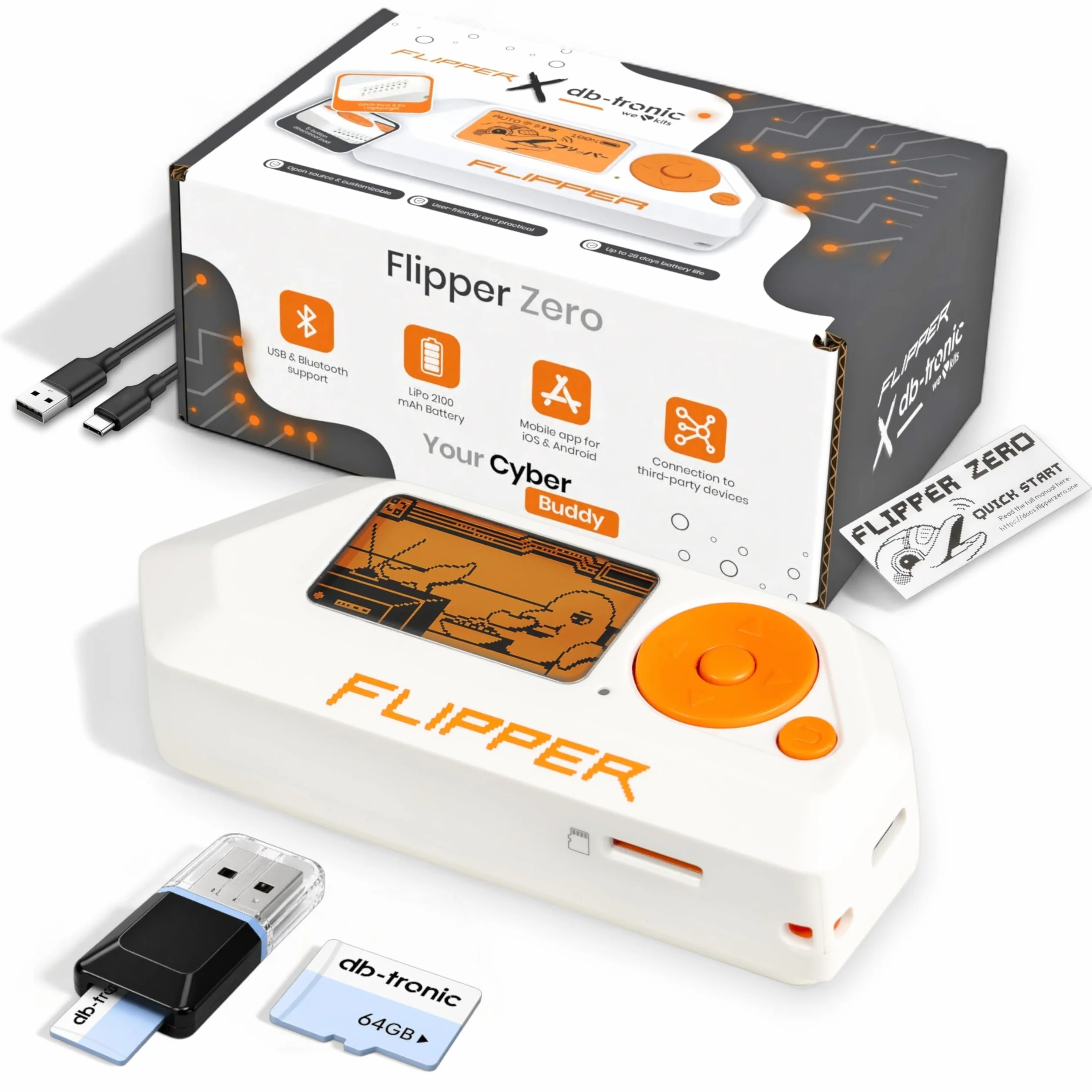 Flipper Zero Set Flipper Zero | karta 64 GB | adapter do czytnika kart