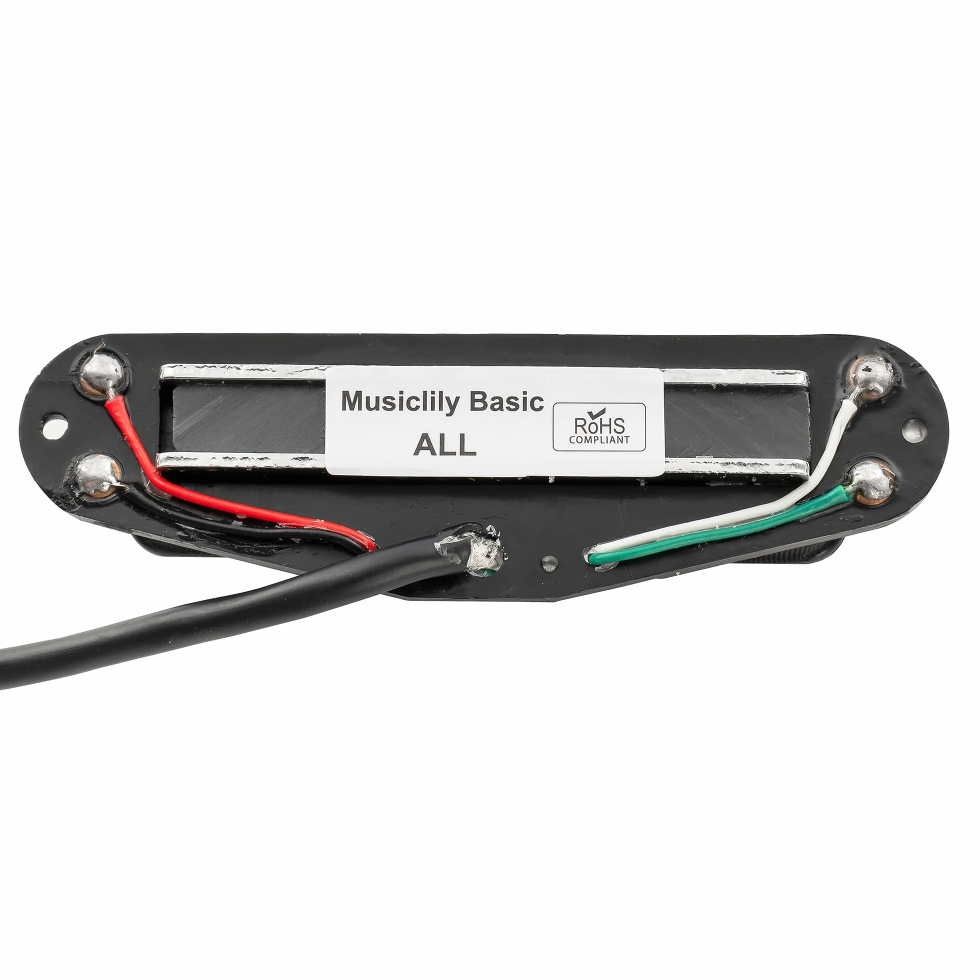 Musiclily Hot Rails Ceramiczna Humbucker Pickup Przetwornik Obudowie Single Coil do Gitary Elektrycznej Strat Squier, Czarny Korpus Chrom Rails