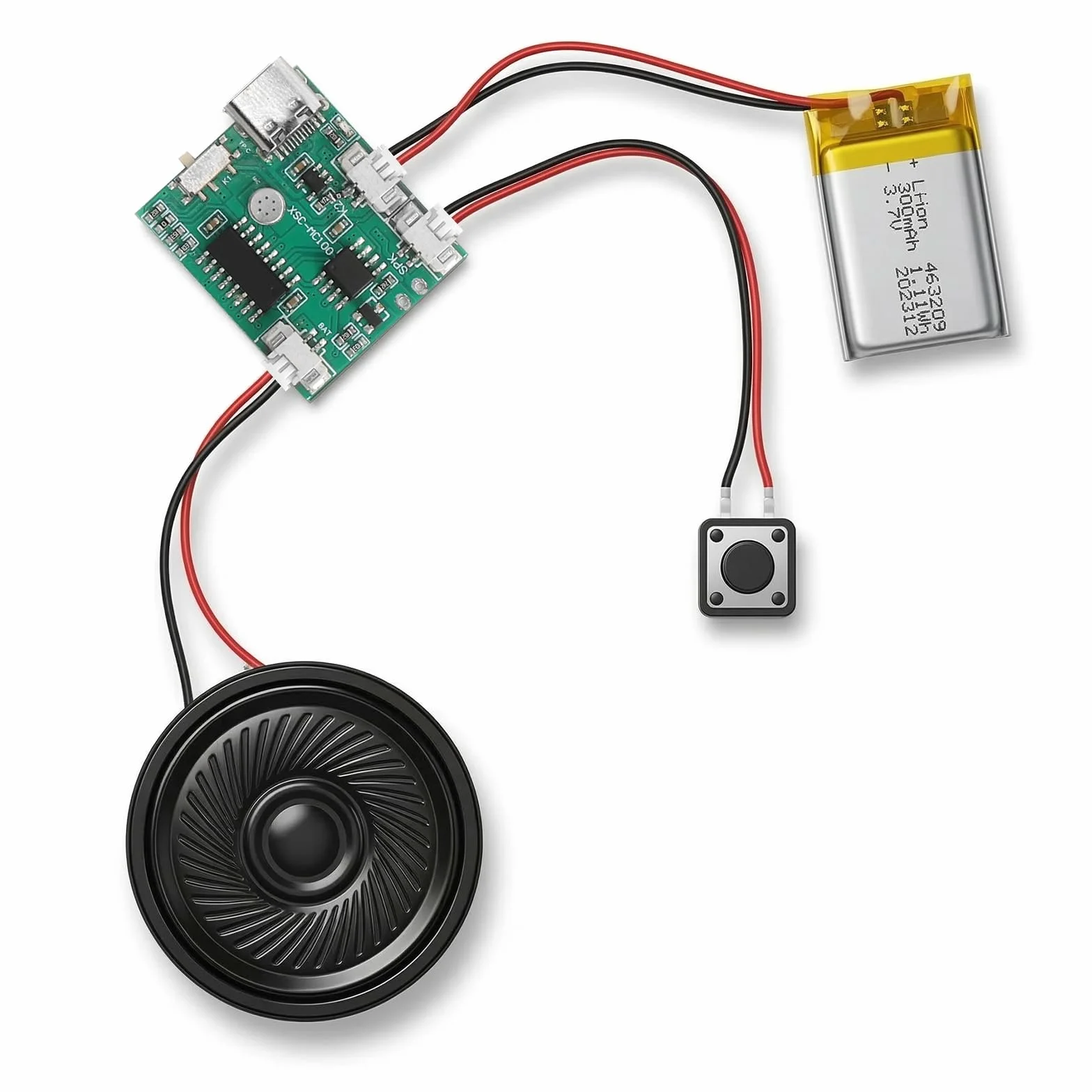 Moduł dźwiękowy MP3 - programowalny moduł audio z głośnikiem do projektów DIY - pamięć 8 MB, transmisja USB do muzyki i spersonalizowane prezenty